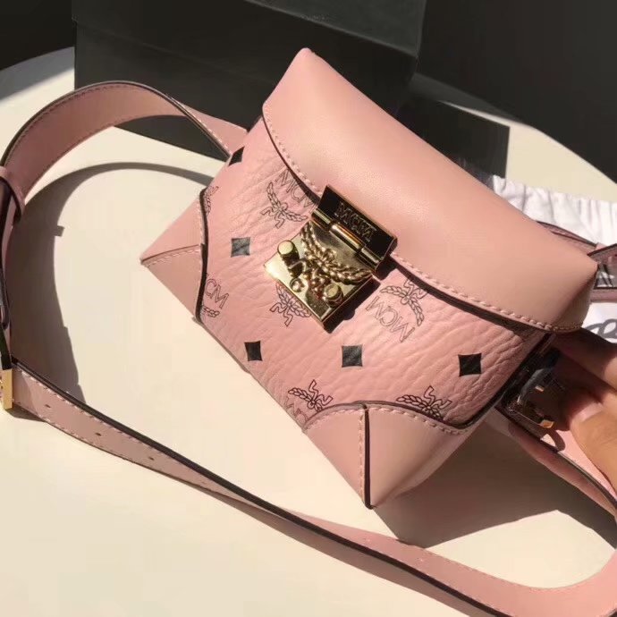 Replica MCM Soft Berlin Belt Bag in Pink