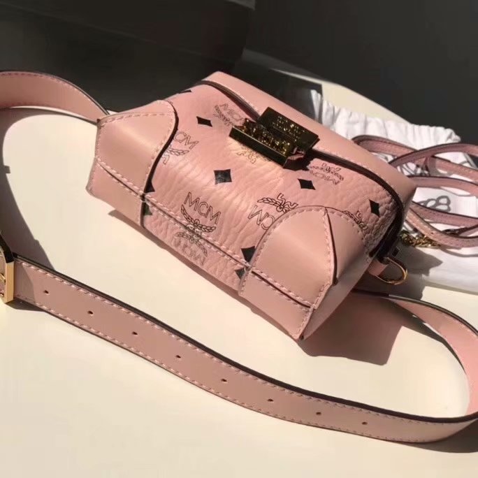 Replica MCM Soft Berlin Belt Bag in Pink