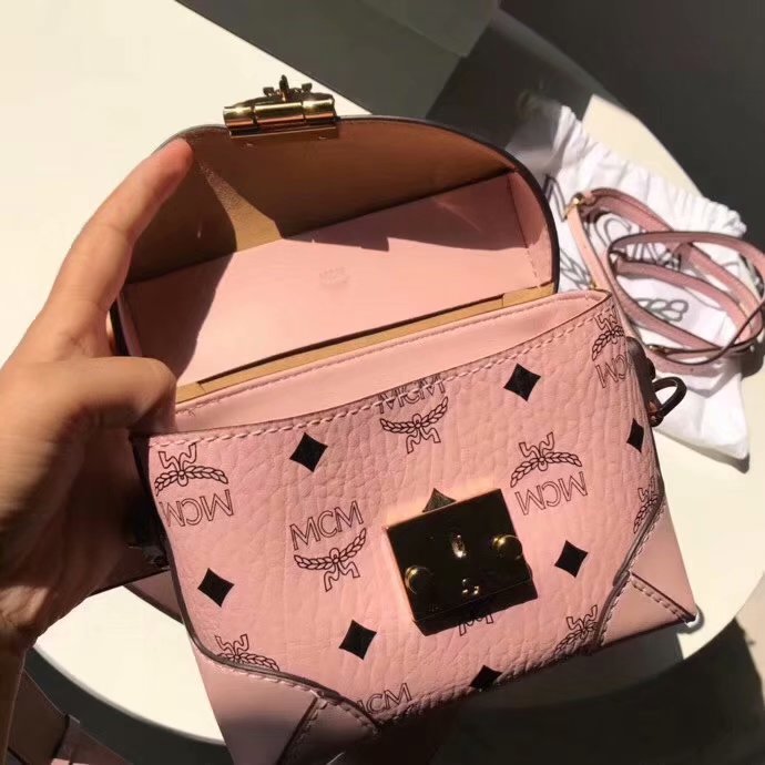 Replica MCM Soft Berlin Belt Bag in Pink