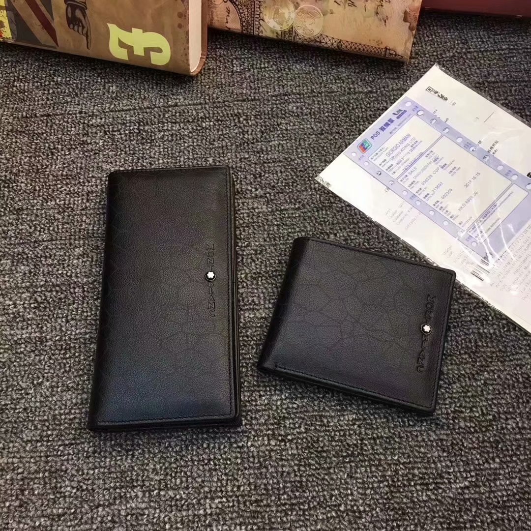 Replica Montblanc Men Leather Wallet With Box