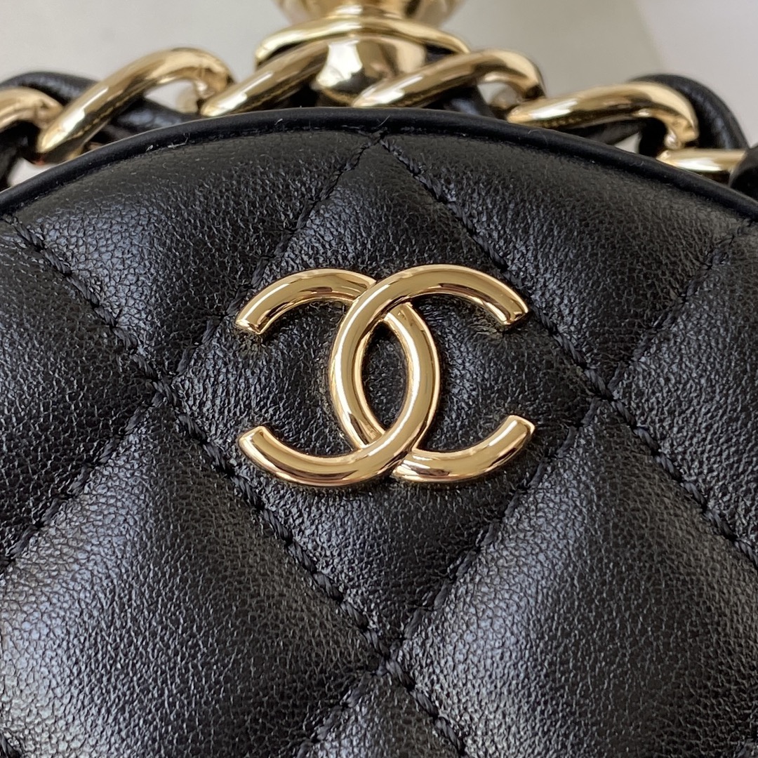 Replica Most Luxury Chanel Clutch With Chain Lambskin Gold Metal Black AP2568