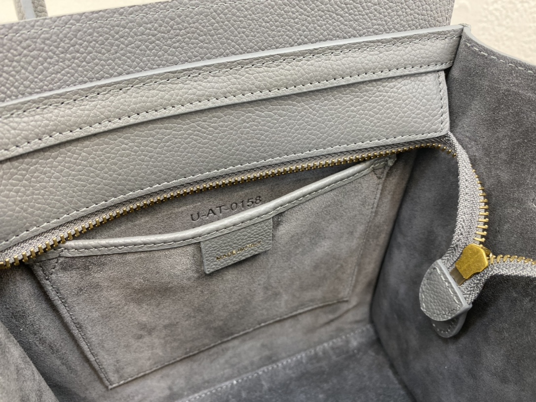 Replica Nano Luggage Bag In Drummed Calfski Gray