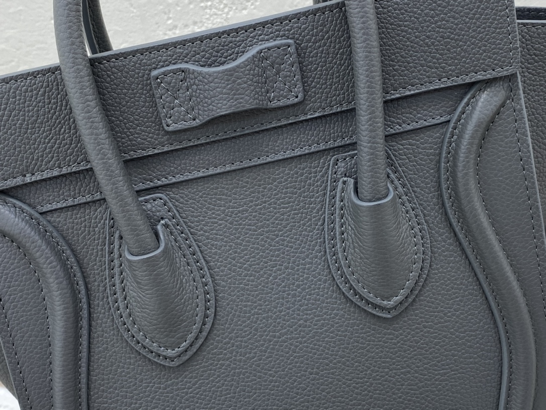 Replica Nano Luggage Bag In Drummed Calfski Gray
