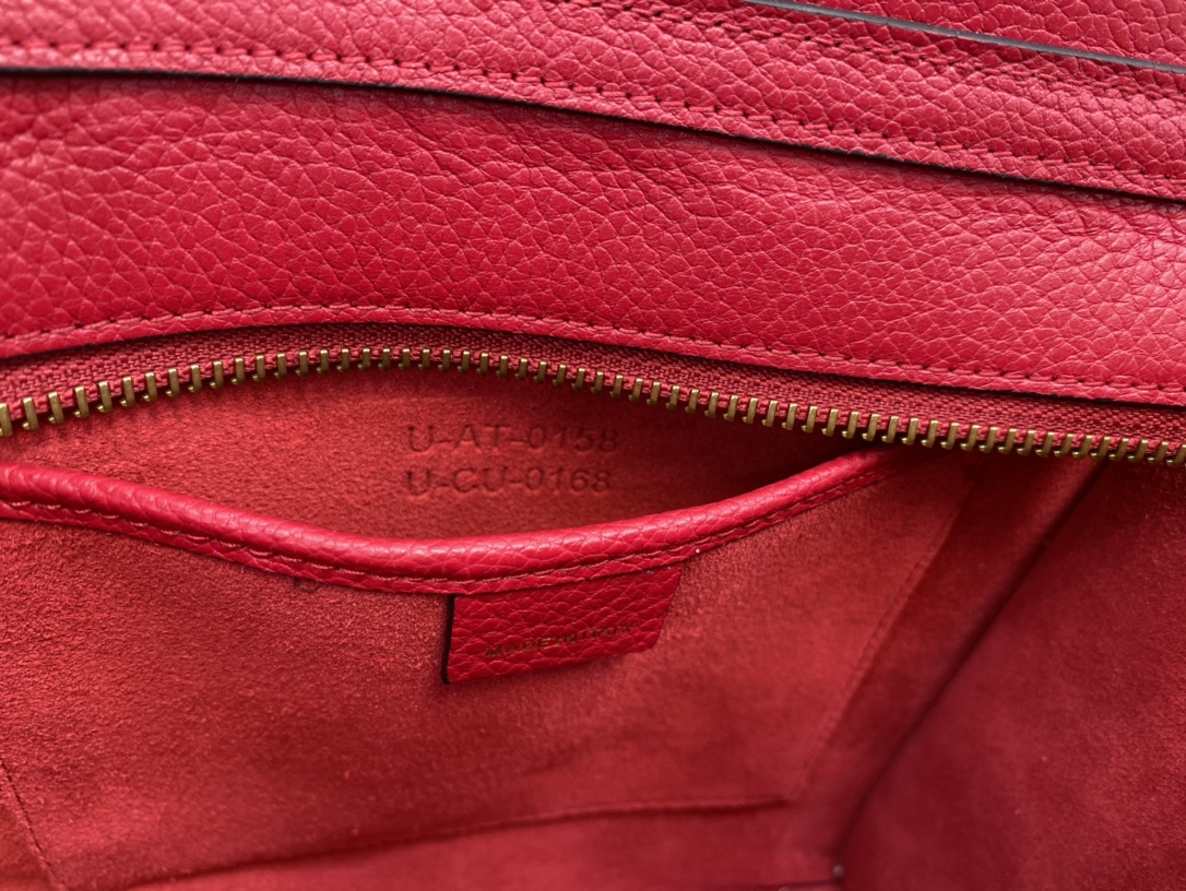 Replica Nano Luggage Bag In Drummed Calfski Red