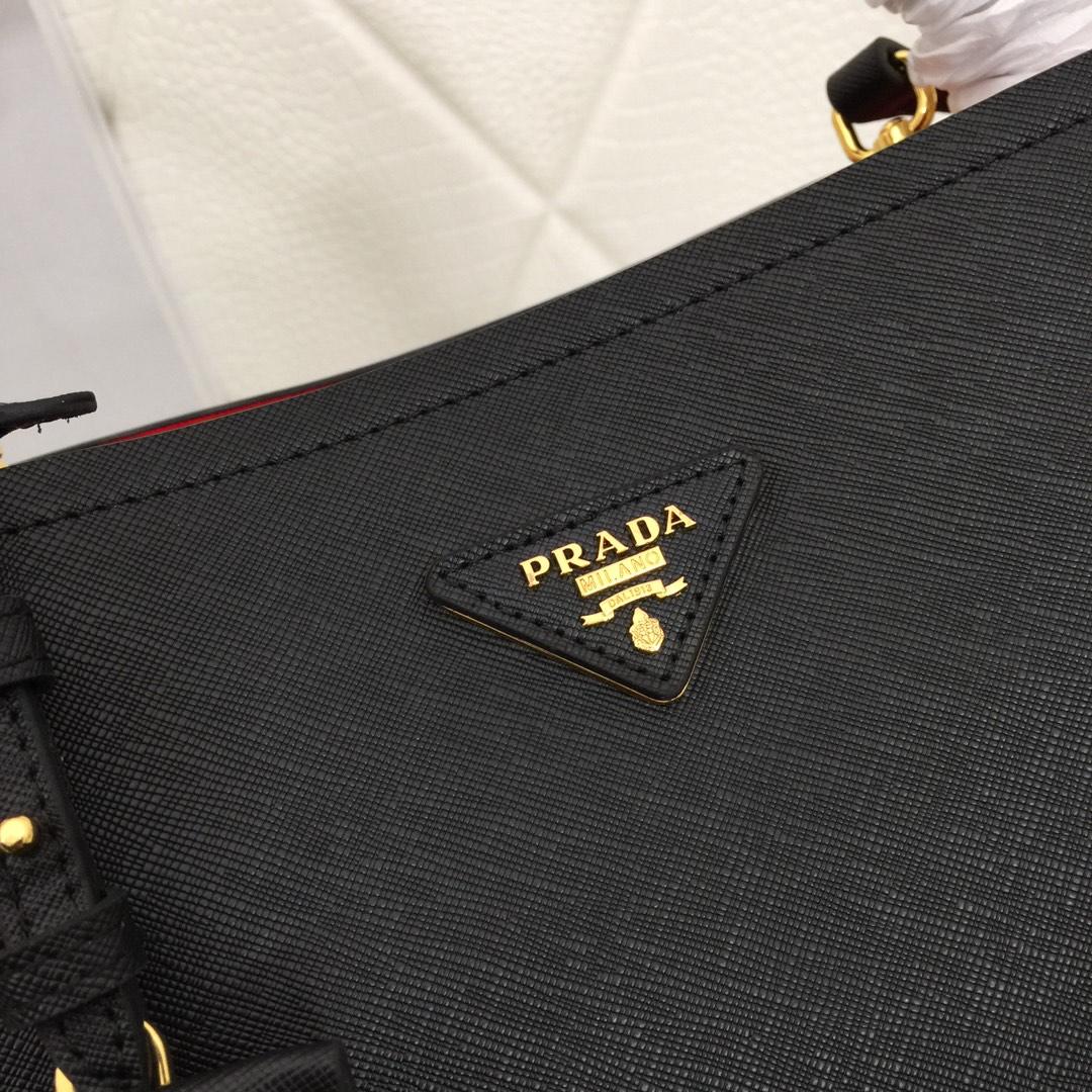 Replica Prada 1BA212 Double Medium Bag Saffiano Leather Black