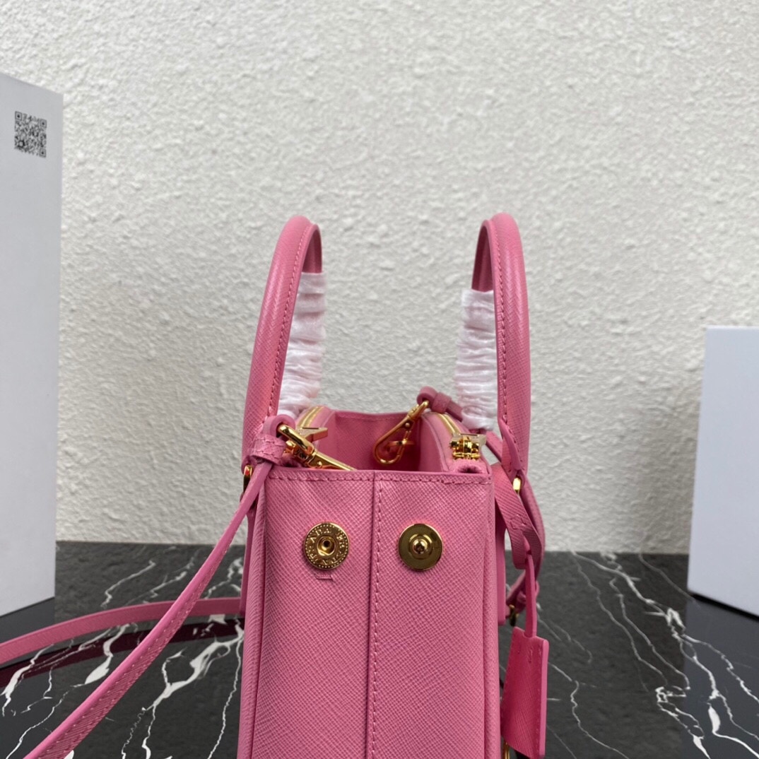 Replica Prada 1BA906 Galleria Saffiano Leather Micro-Bag Dark Pink