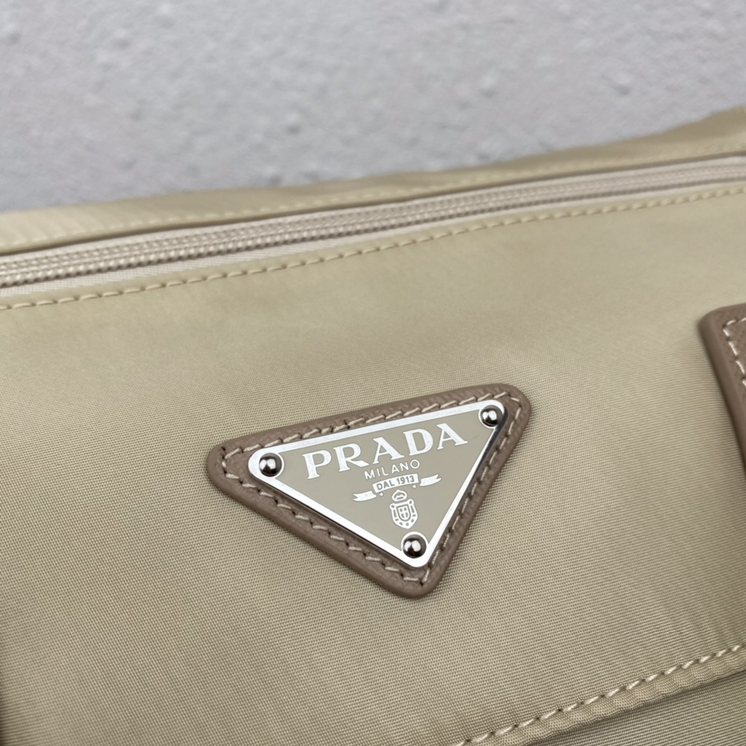 Replica Prada 1BD953 Re-Nylon Shoulder Bag Beige