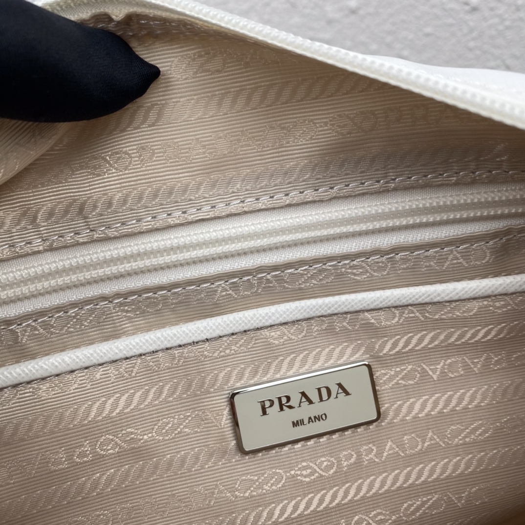 Replica Prada 1BD953 Re-Nylon Shoulder Bag White