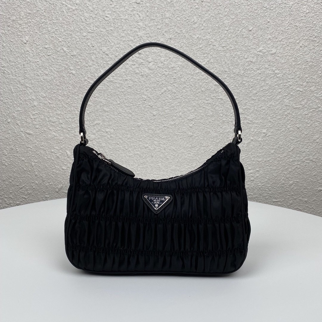 Replica Prada 1NE204 Nylon and Saffiano Leather Mini Bag Black