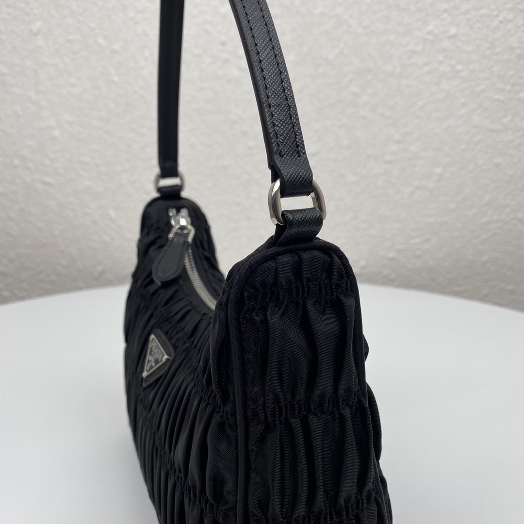 Replica Prada 1NE204 Nylon and Saffiano Leather Mini Bag Black