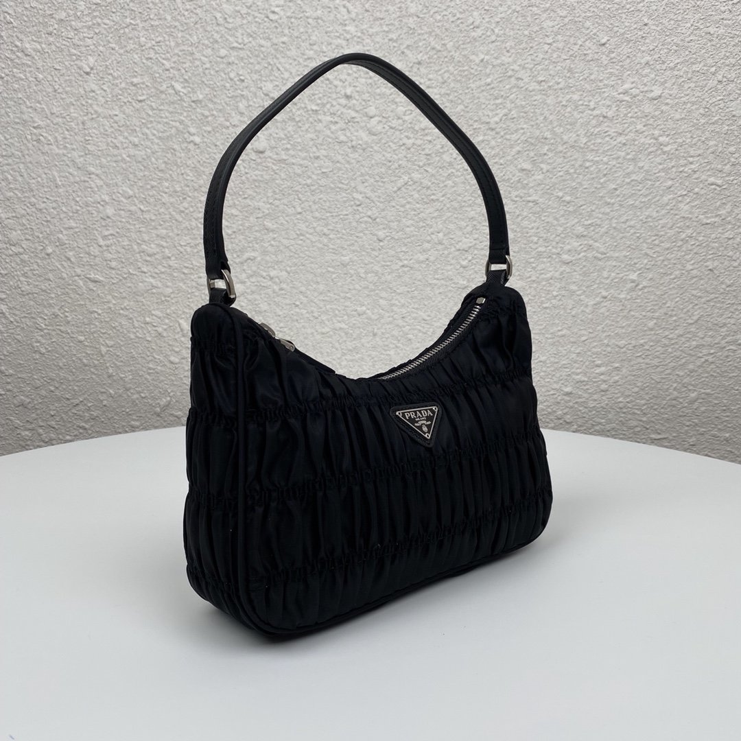 Replica Prada 1NE204 Nylon and Saffiano Leather Mini Bag Black