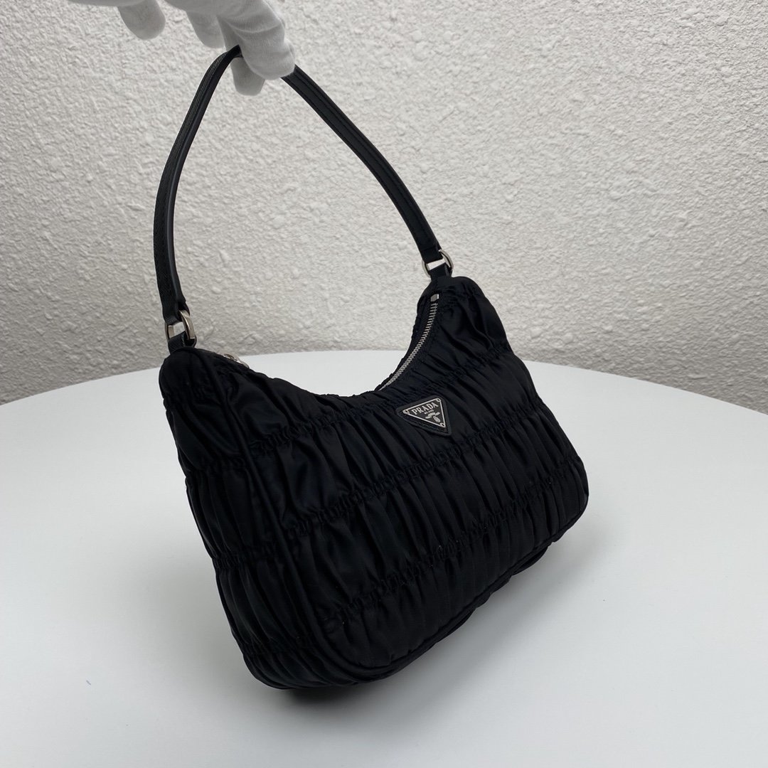 Replica Prada 1NE204 Nylon and Saffiano Leather Mini Bag Black