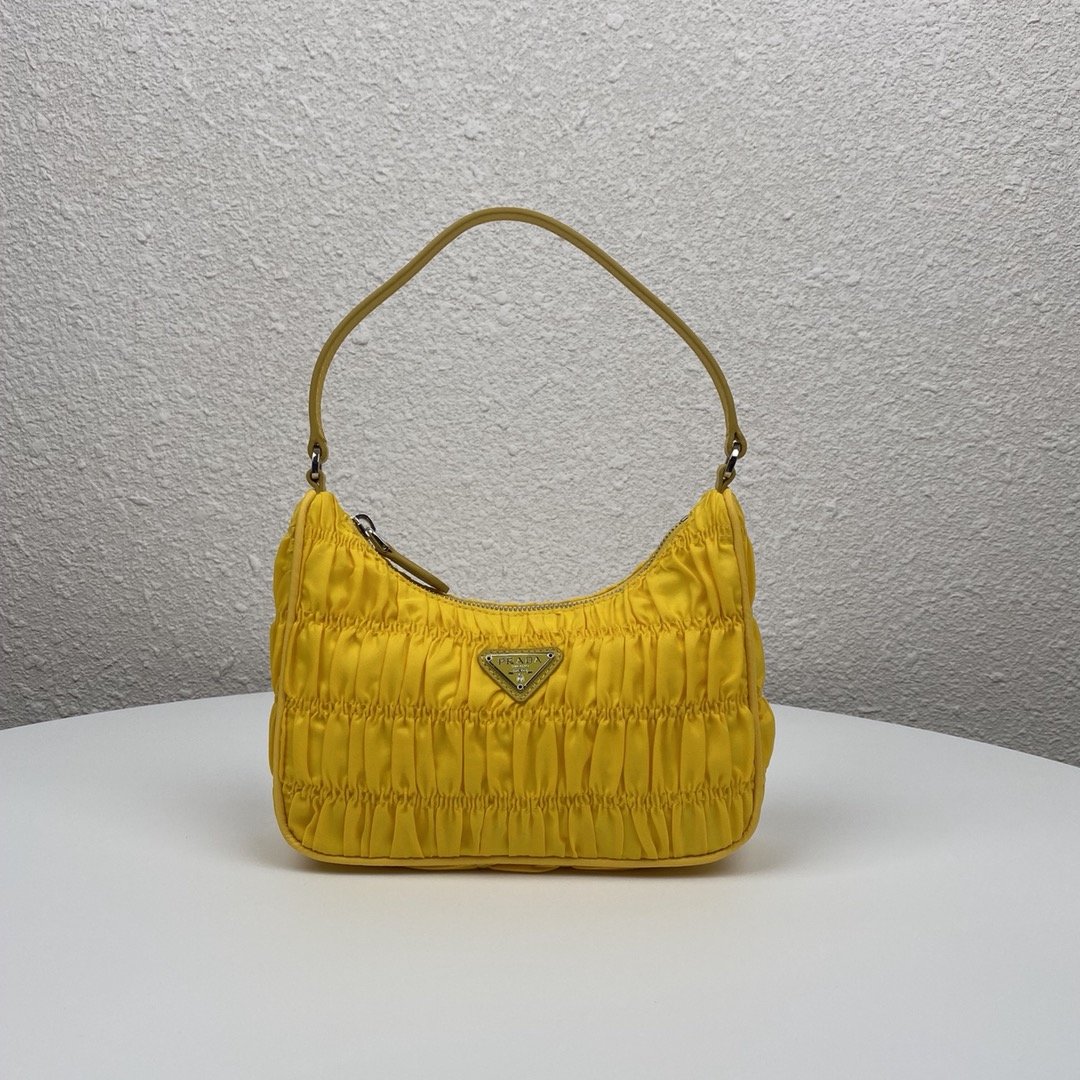 Replica Prada 1NE204 Nylon and Saffiano Leather Mini Bag Yellow