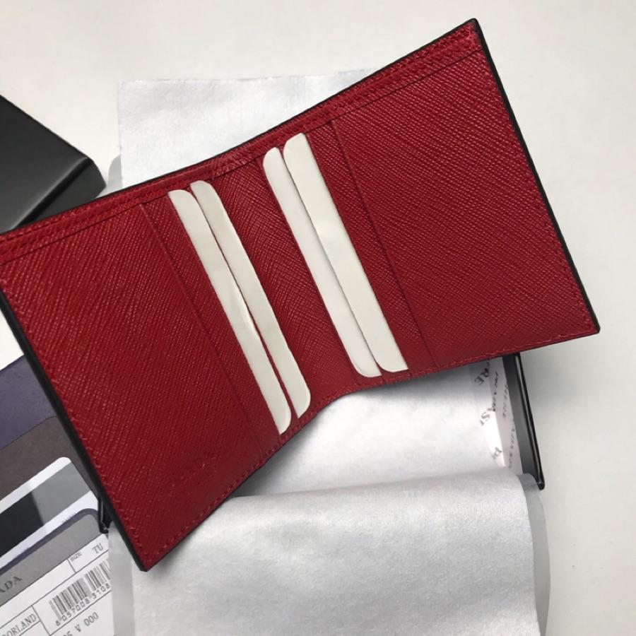 Replica Prada 2MO004 Men Pradamalia Saffiano Leather Wallet Red