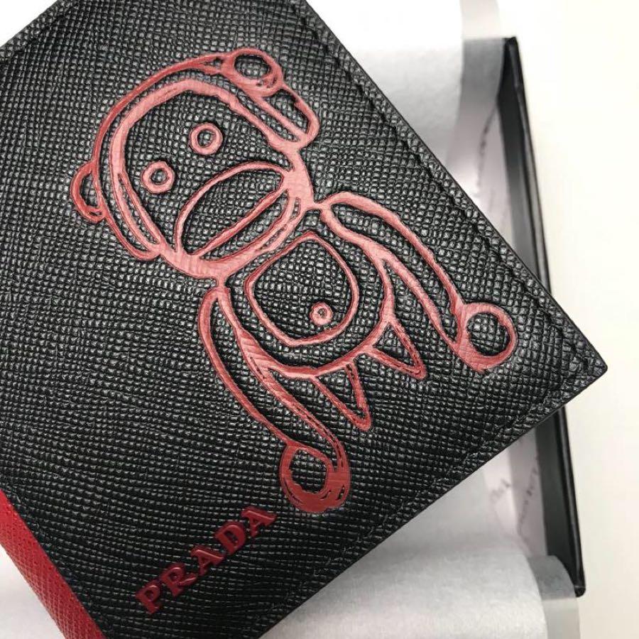 Replica Prada 2MO004 Men Pradamalia Saffiano Leather Wallet Red