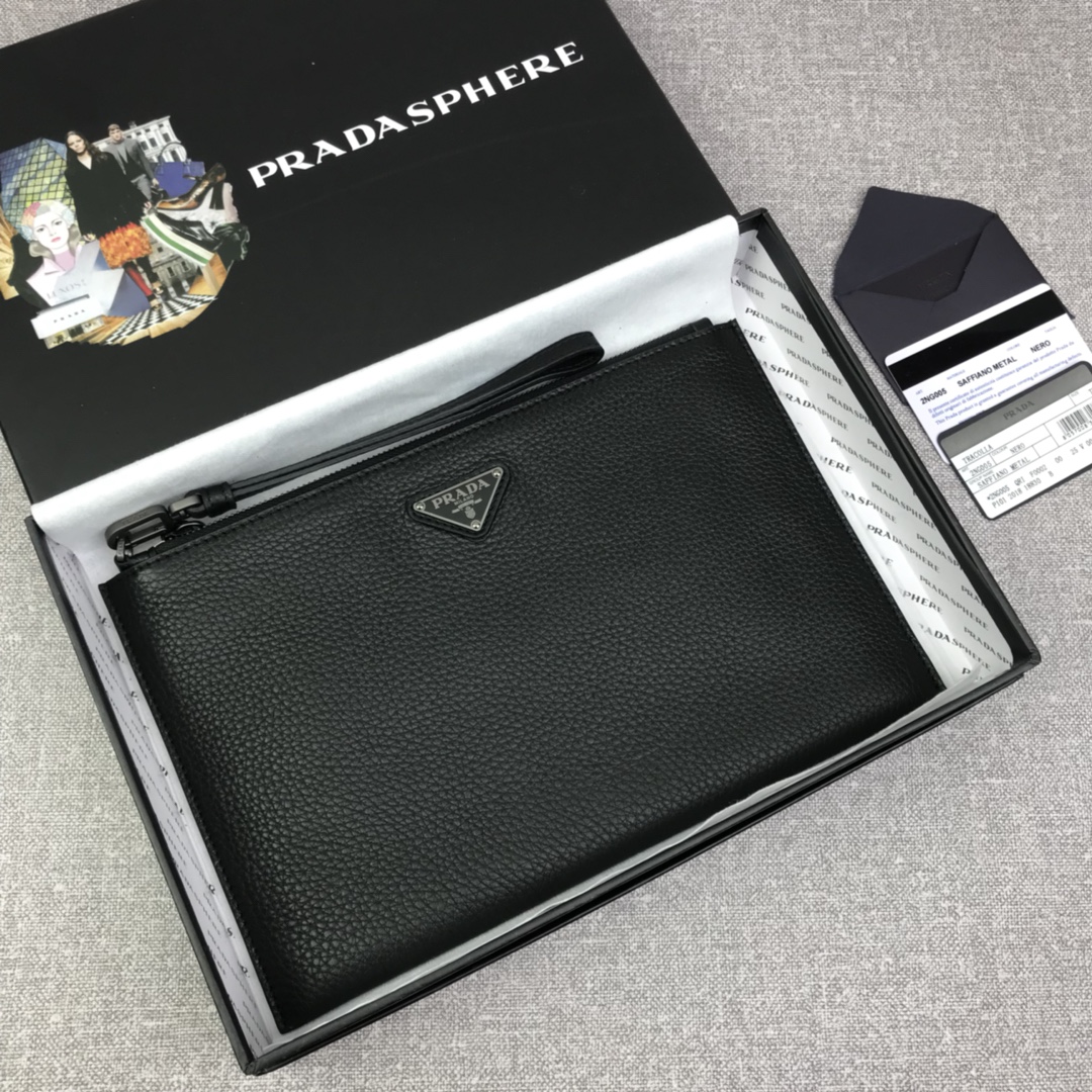 Replica Prada 2NG05V-3 Men Clutches Bag Black