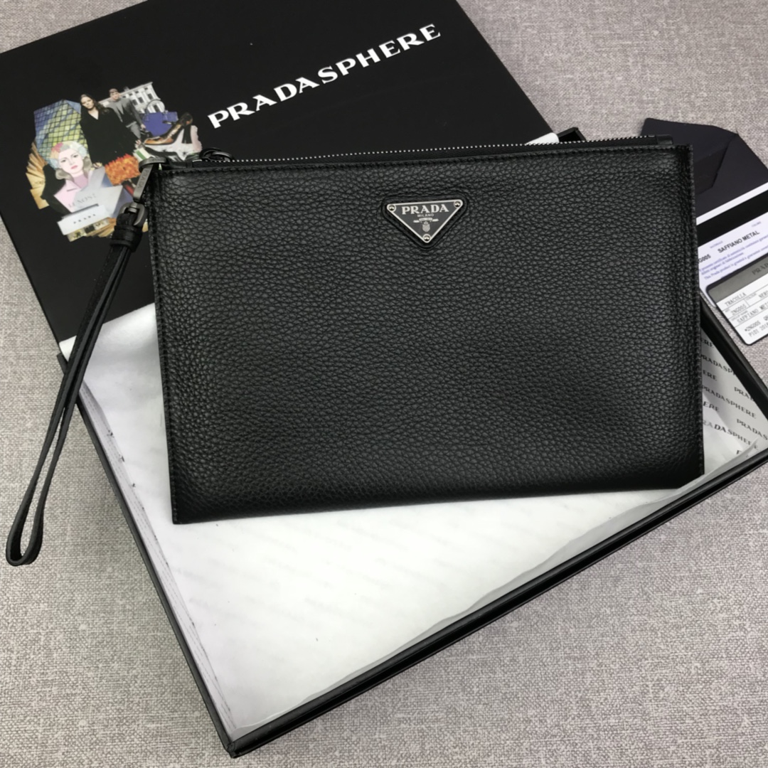 Replica Prada 2NG05V-3 Men Clutches Bag Black