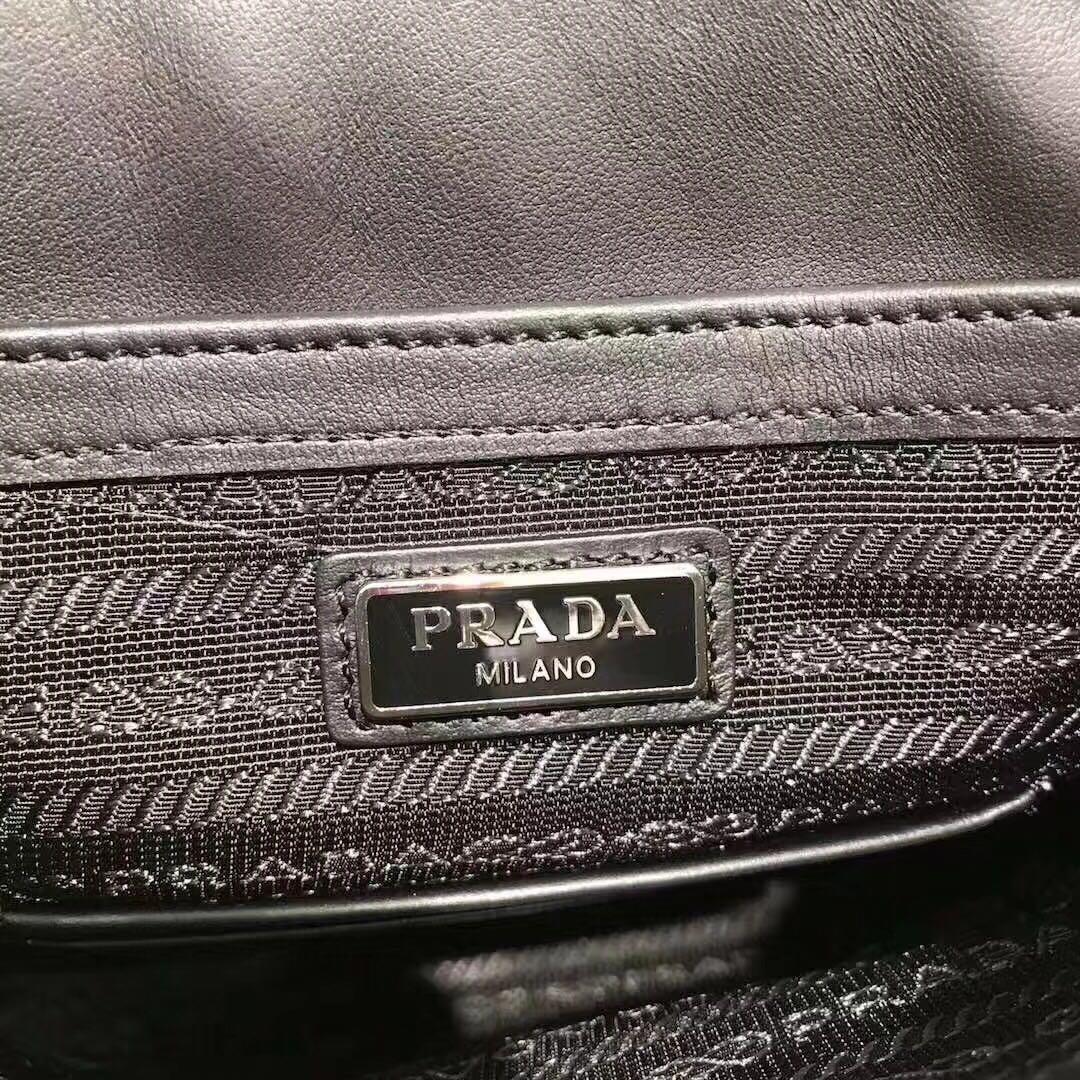 Replica Prada Men Saffiano Leather Shoulder Bag Black 2VD019