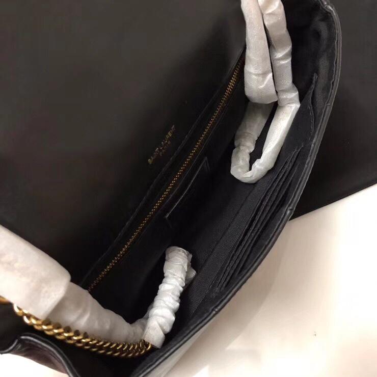 Replica Saint Laurent Jamie Chain Wallet Carre Rive Gauche In Lambskin Women Shoulder Bag Black
