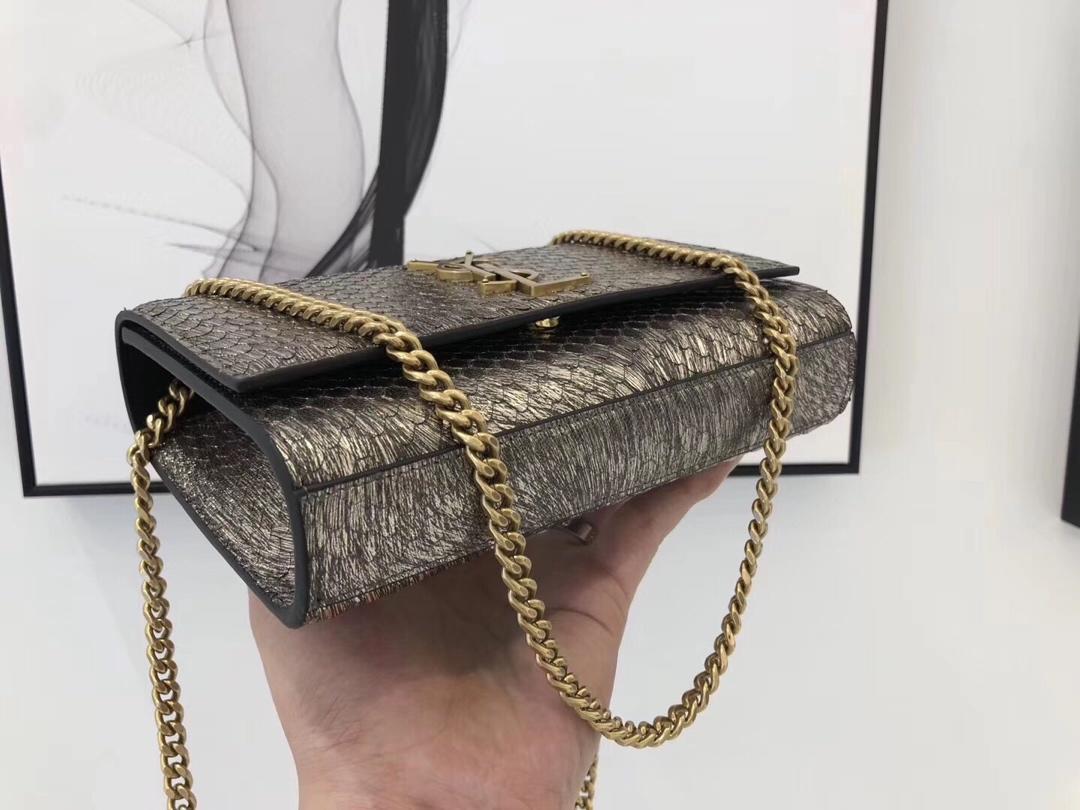 Replica Saint Laurent Kate Snake Skin Leather With Gold Hardware 20cm