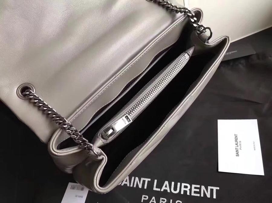 Replica Saint Laurent Loulou Small In Matelasse Y Leather Chain Strap Gray