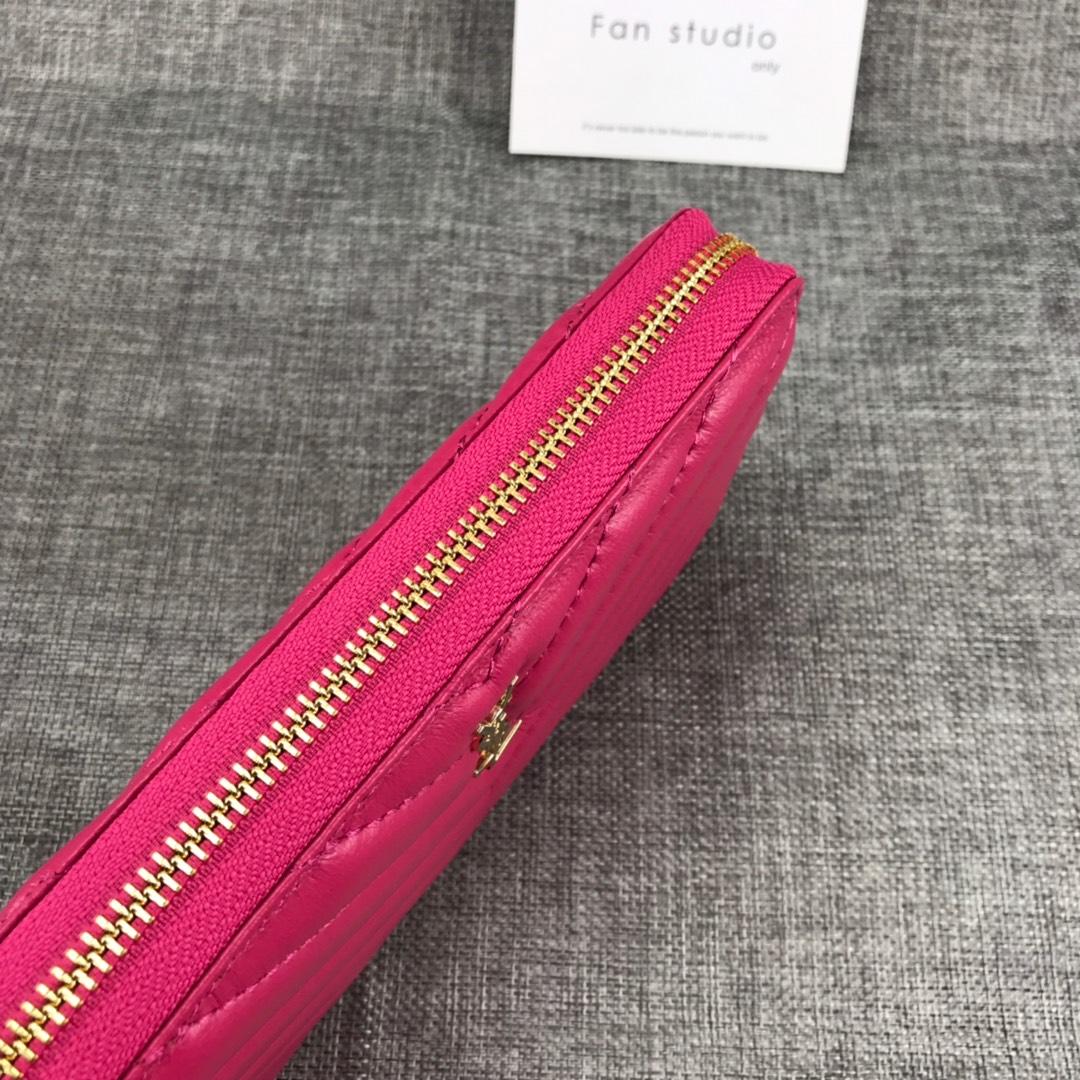 Replica Saint Laurent Monogram Wallet In Grain De Poudre Embossed Leather Rose With Gold LOGO