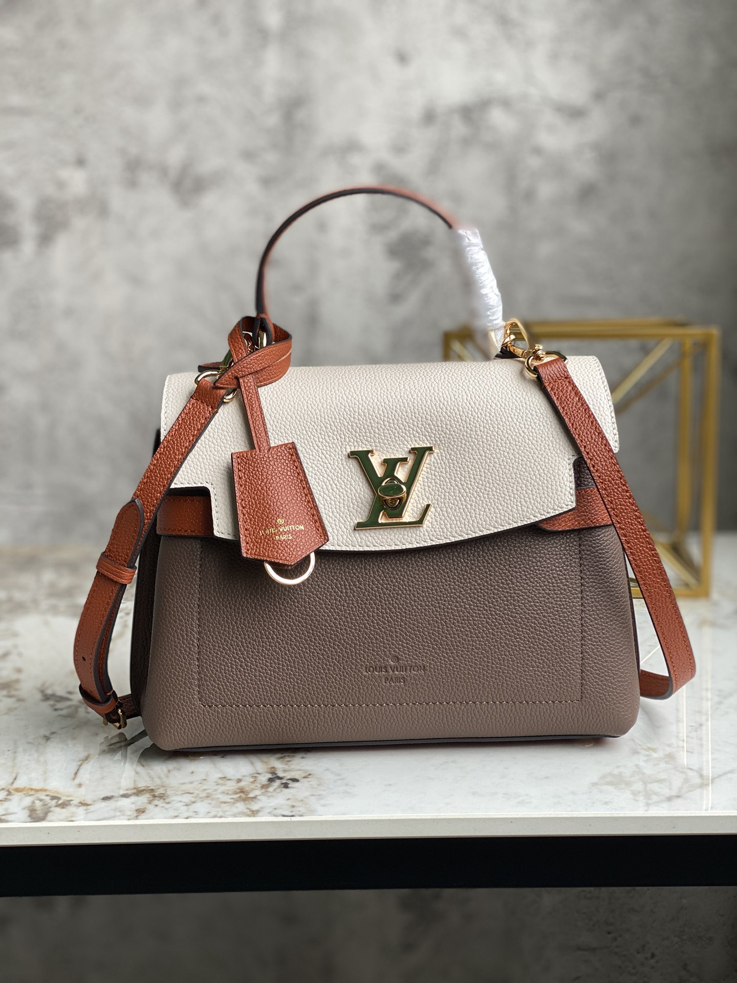 Replica Top Sale Louis Vuitton Lockme Ever Handbag BB Soft Calfskin