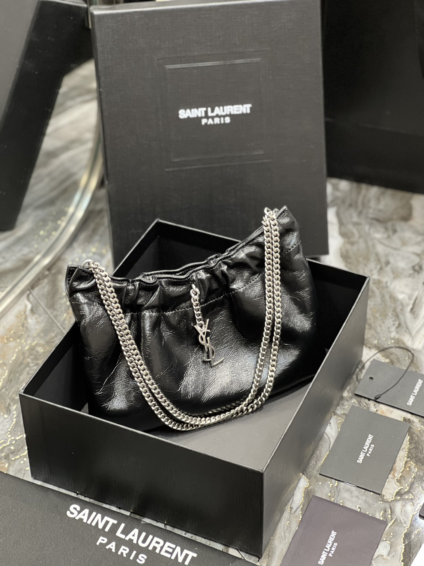 Saint Laurent Hopo Mini Shoulder Bag Black