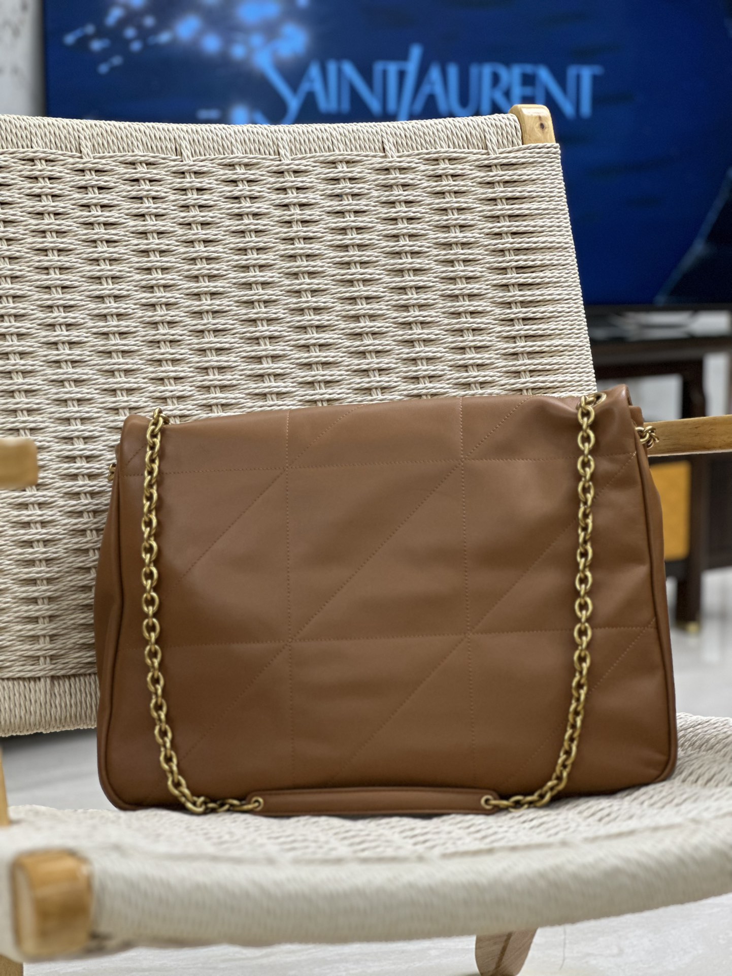 Saint Laurent JAMIE 4.3 Lambskin Large Soft Nappa Bag With Quilted Brown