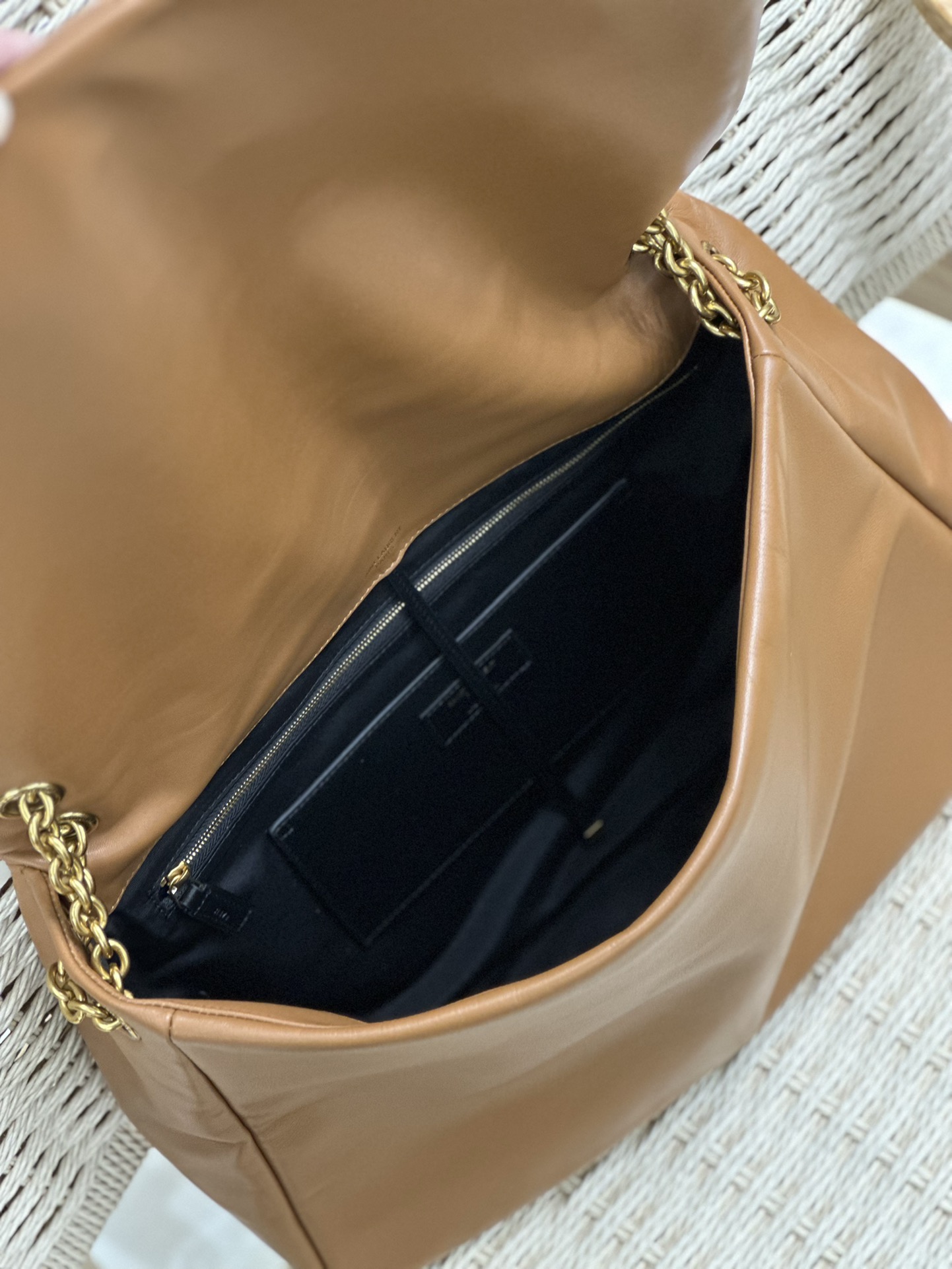 Saint Laurent JAMIE 4.3 Lambskin Large Soft Nappa Bag With Quilted Brown