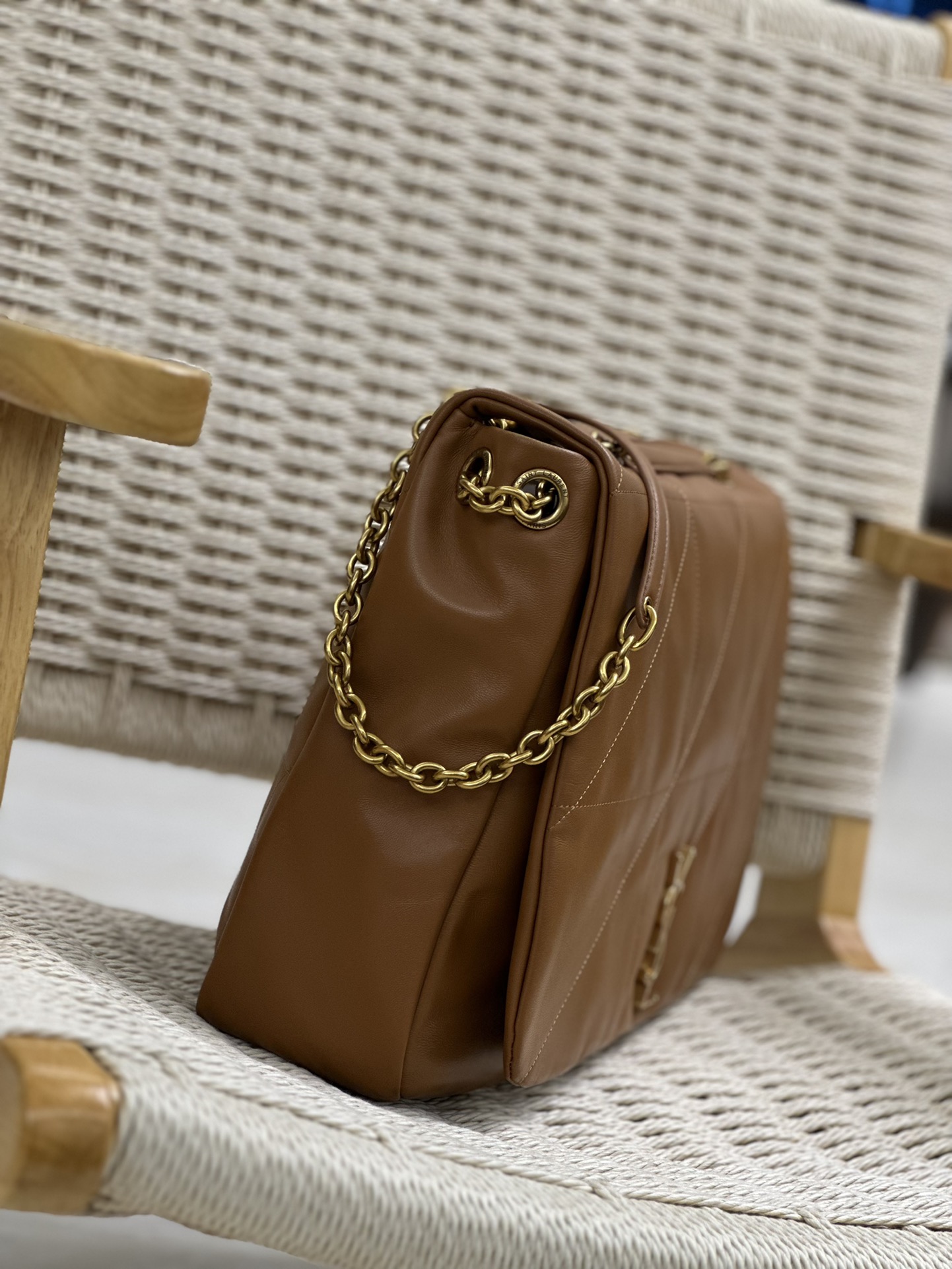 Saint Laurent JAMIE 4.3 Lambskin Large Soft Nappa Bag With Quilted Brown