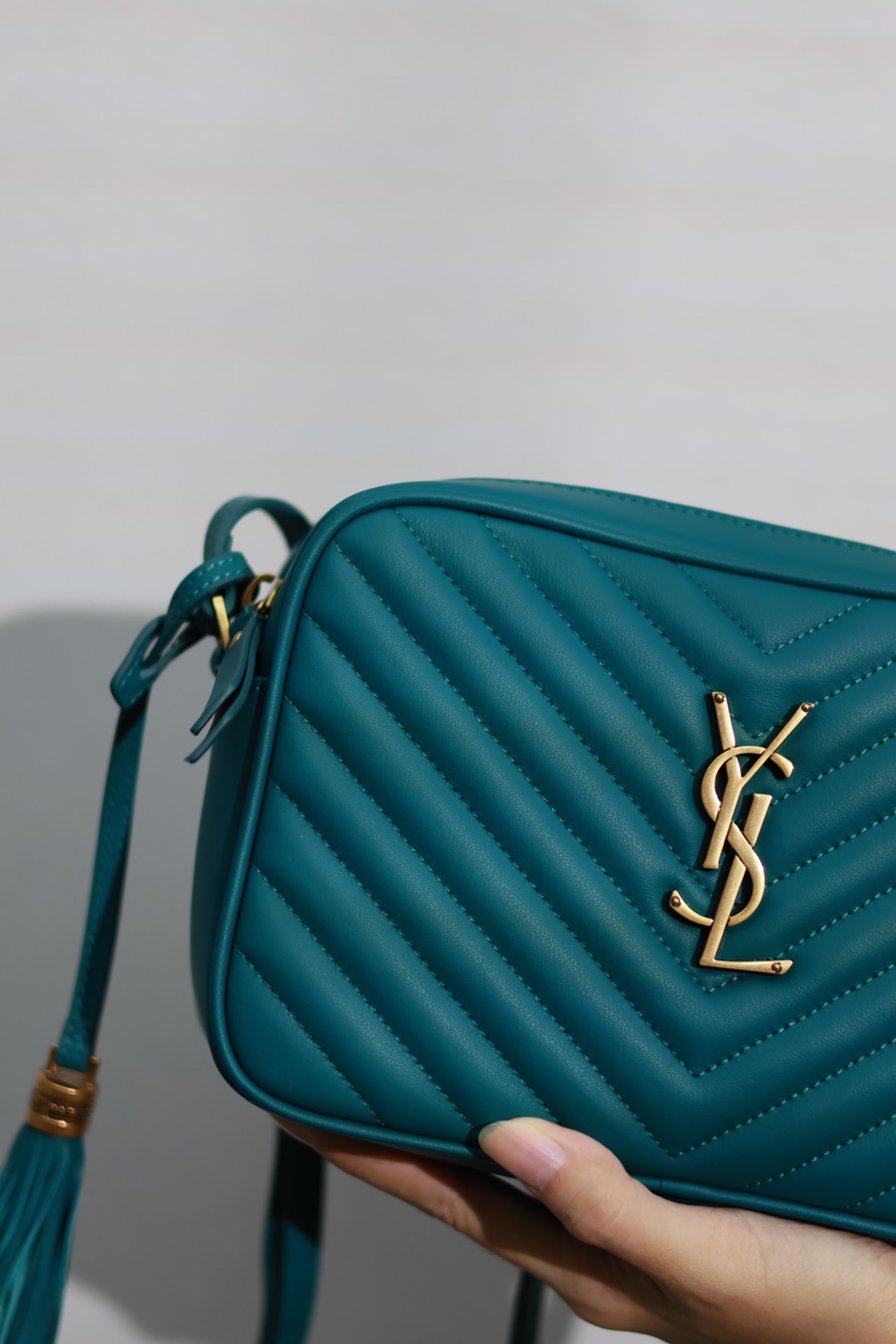 Saint Laurent JAMIE 4.3 Lambskin Large Soft Nappa Bag With Quilted Light Musk Turquoise