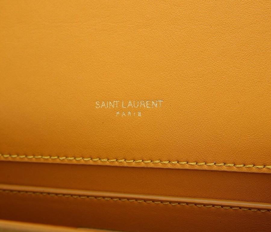Saint Laurent Medium Kate Tassel Chain Bag in Yellow Deer Velvet
