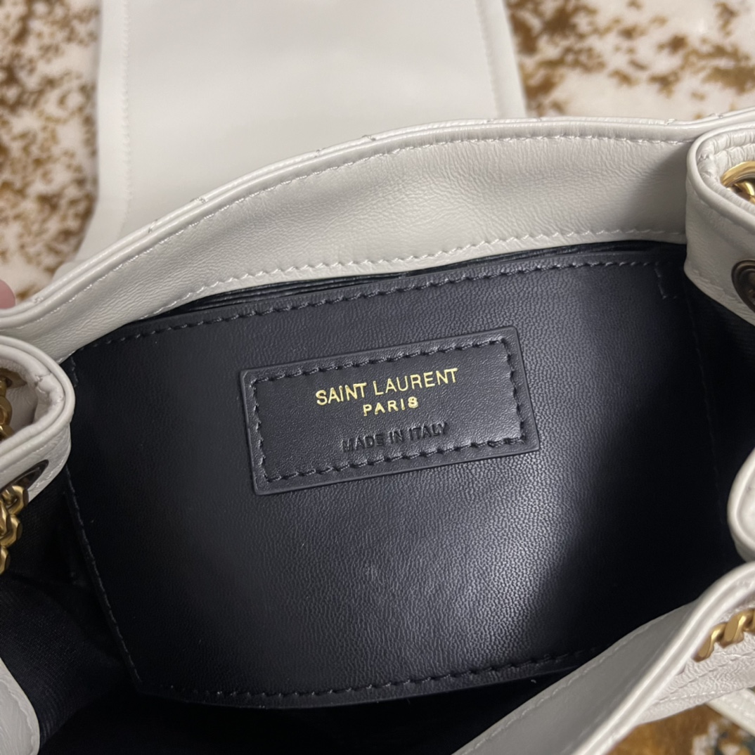 Saint Laurent Monogram Mini Nolita in Lambskin White