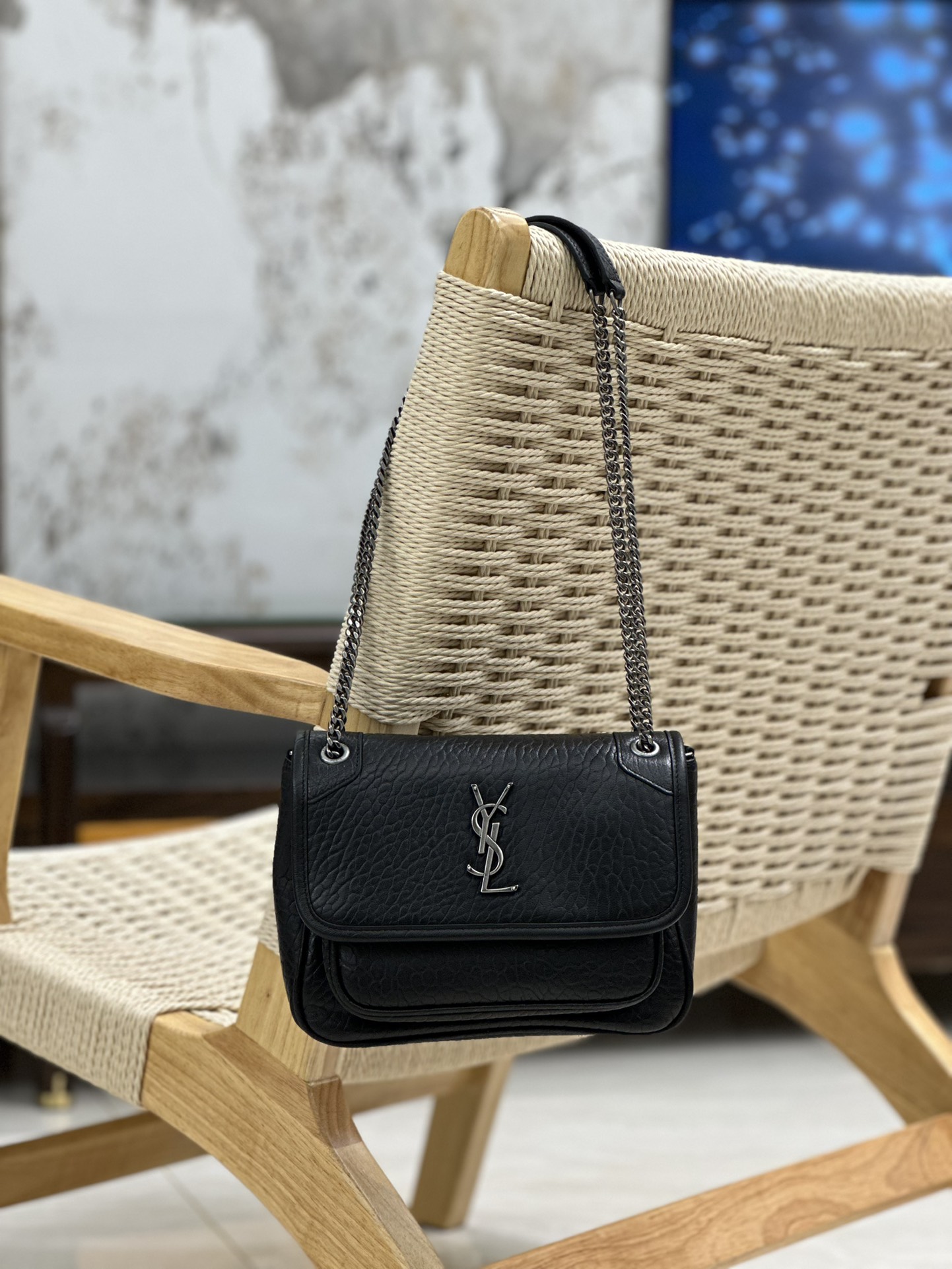 Saint Laurent NiKi Small In Grained Lambskin Black