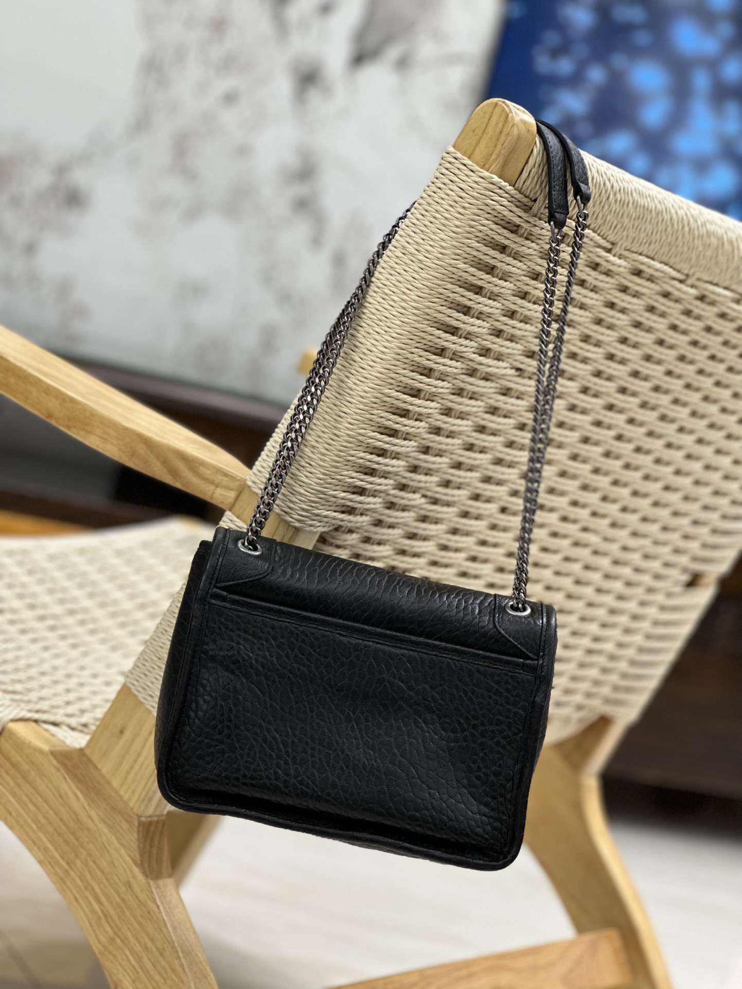 Saint Laurent NiKi Small In Grained Lambskin Black