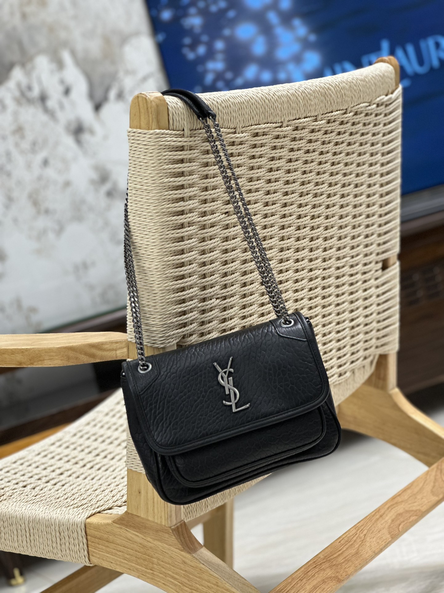 Saint Laurent NiKi Small In Grained Lambskin Black