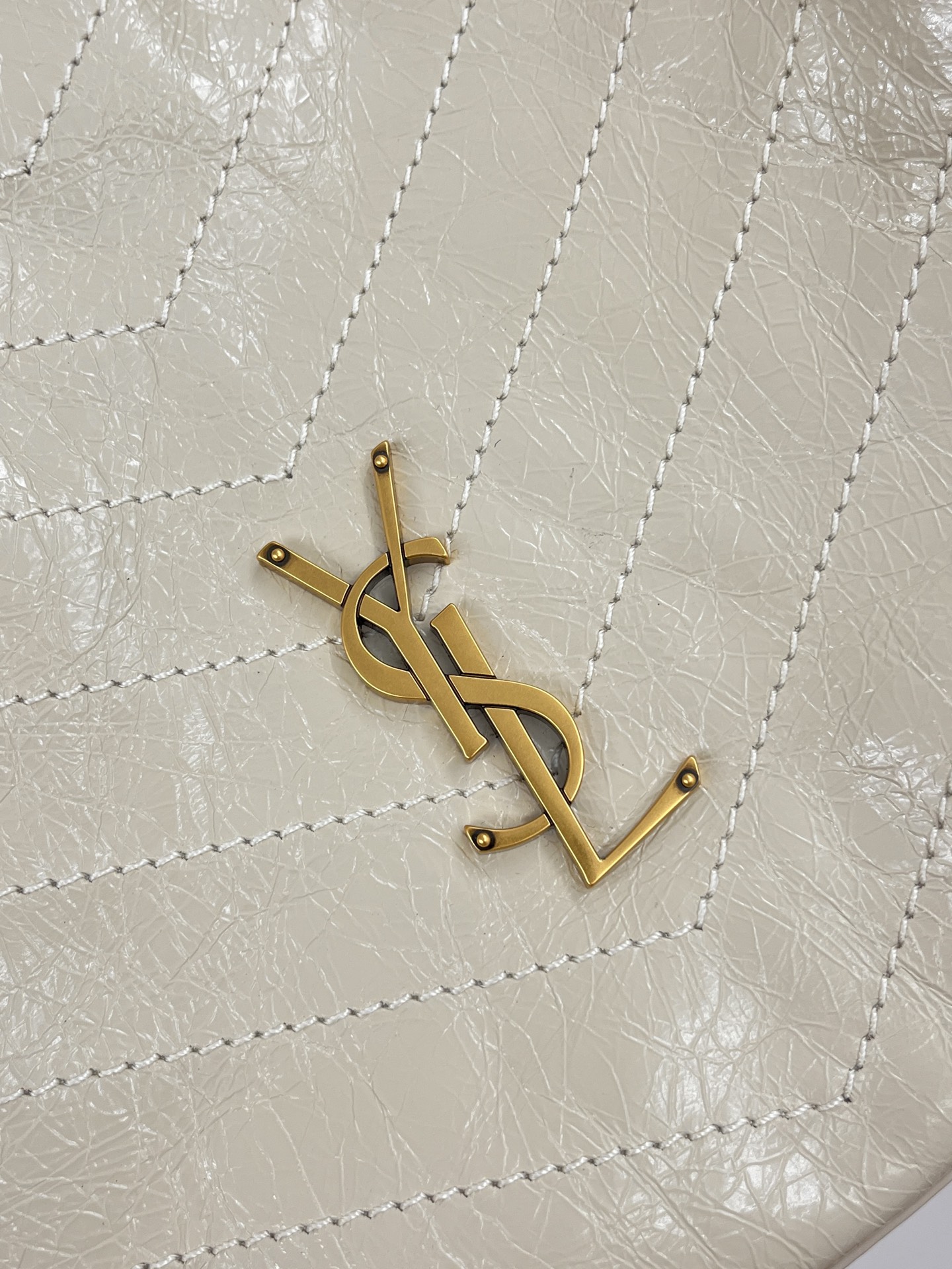 Saint Laurent Niki Shopping Bag Large Oiled and Waxed Cowhide Leather Beige