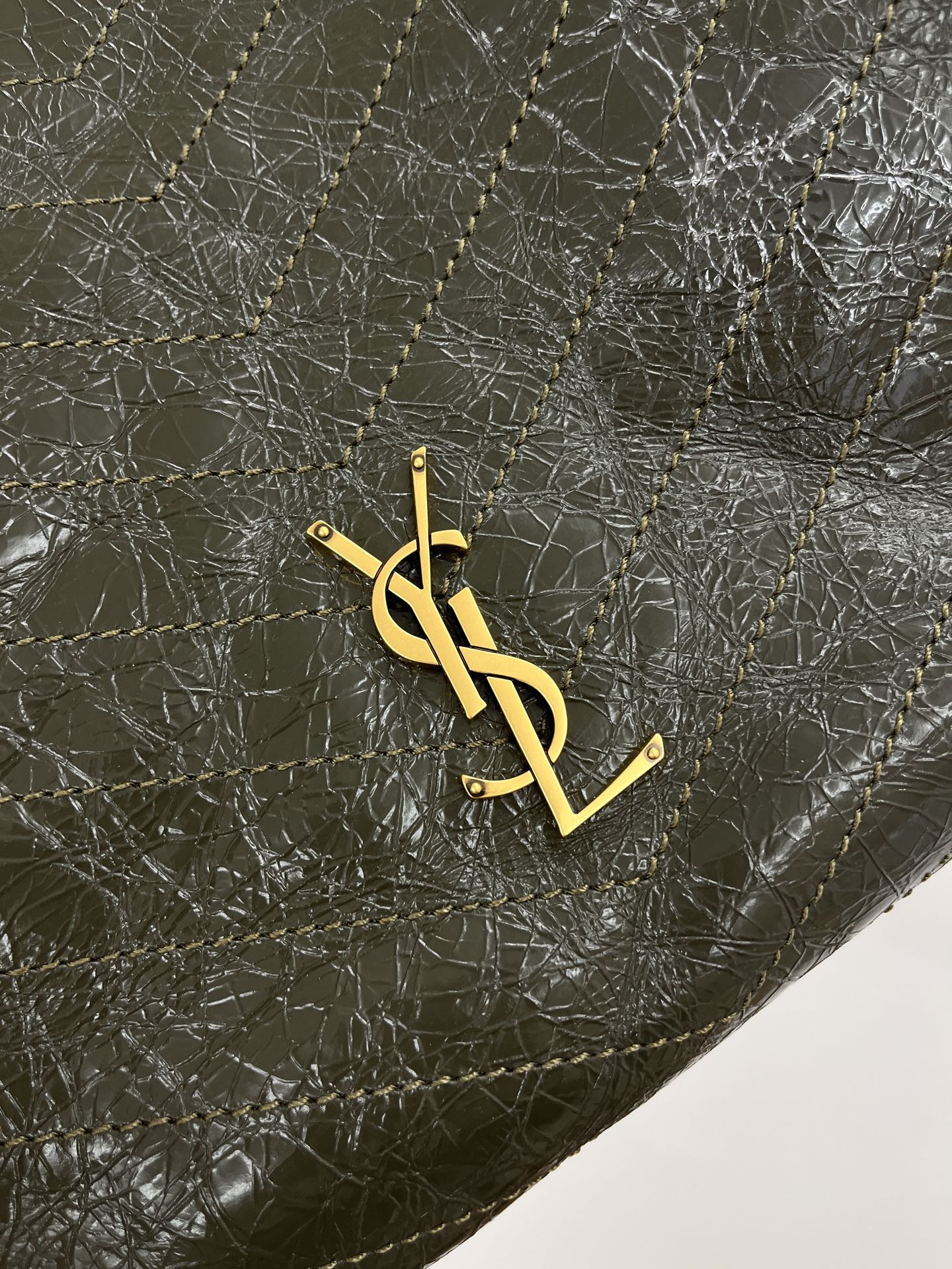 Saint Laurent Niki Shopping Bag Large Oiled and Waxed Cowhide Leather Green