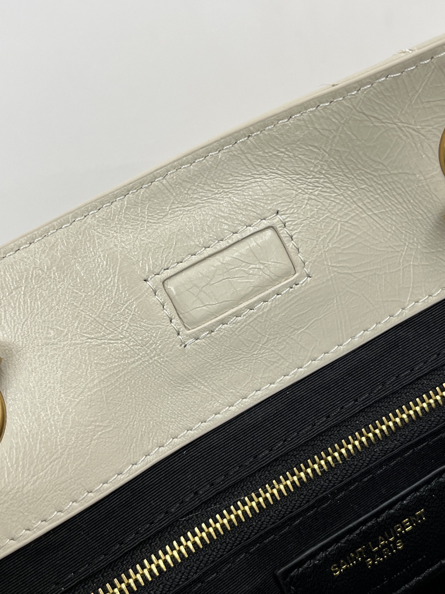 Saint Laurent Niki Shopping Bag Small Oiled and Waxed Cowhide Leather Beige