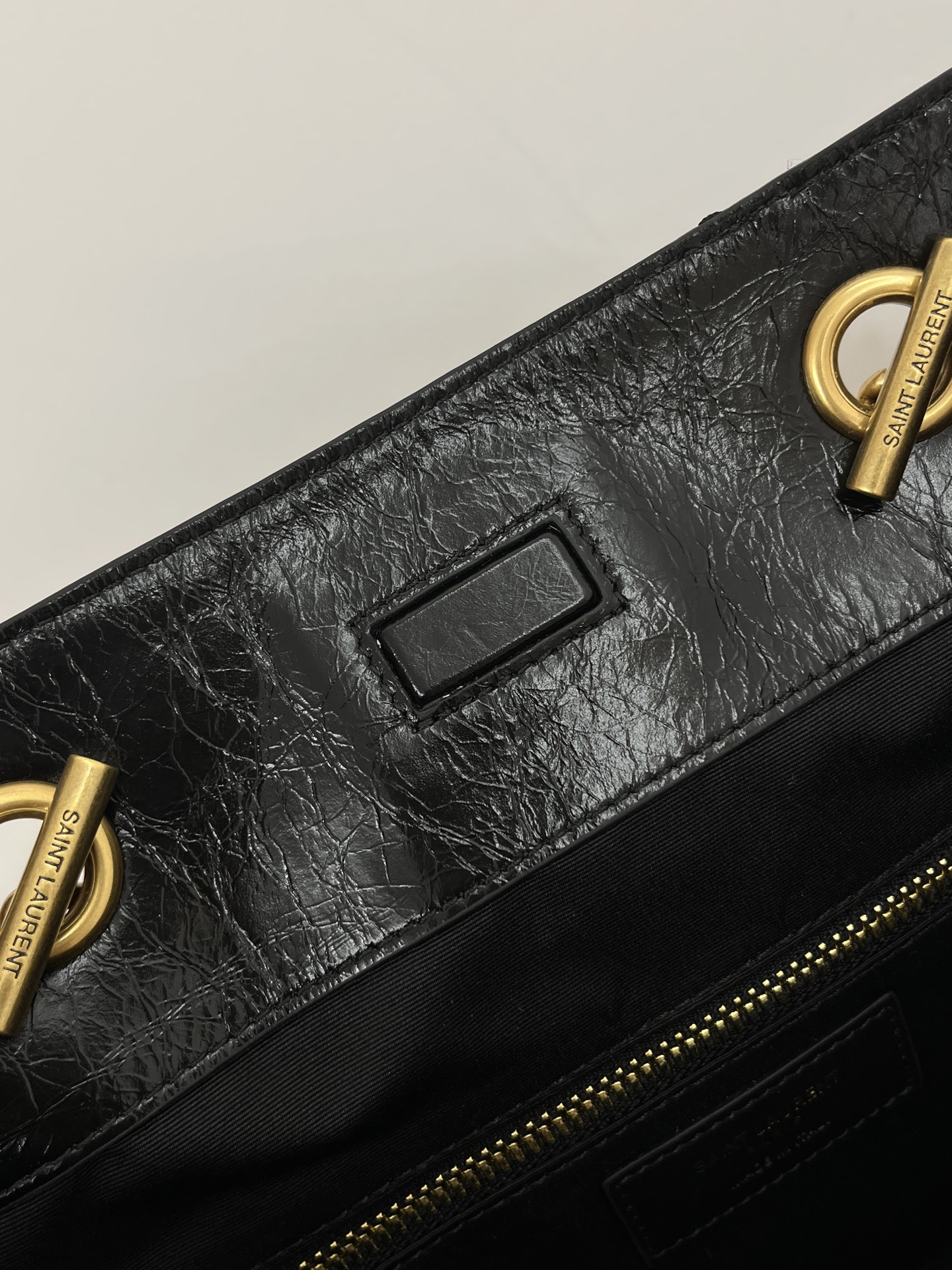 Saint Laurent Niki Shopping Bag Small Oiled and Waxed Cowhide Leather Black