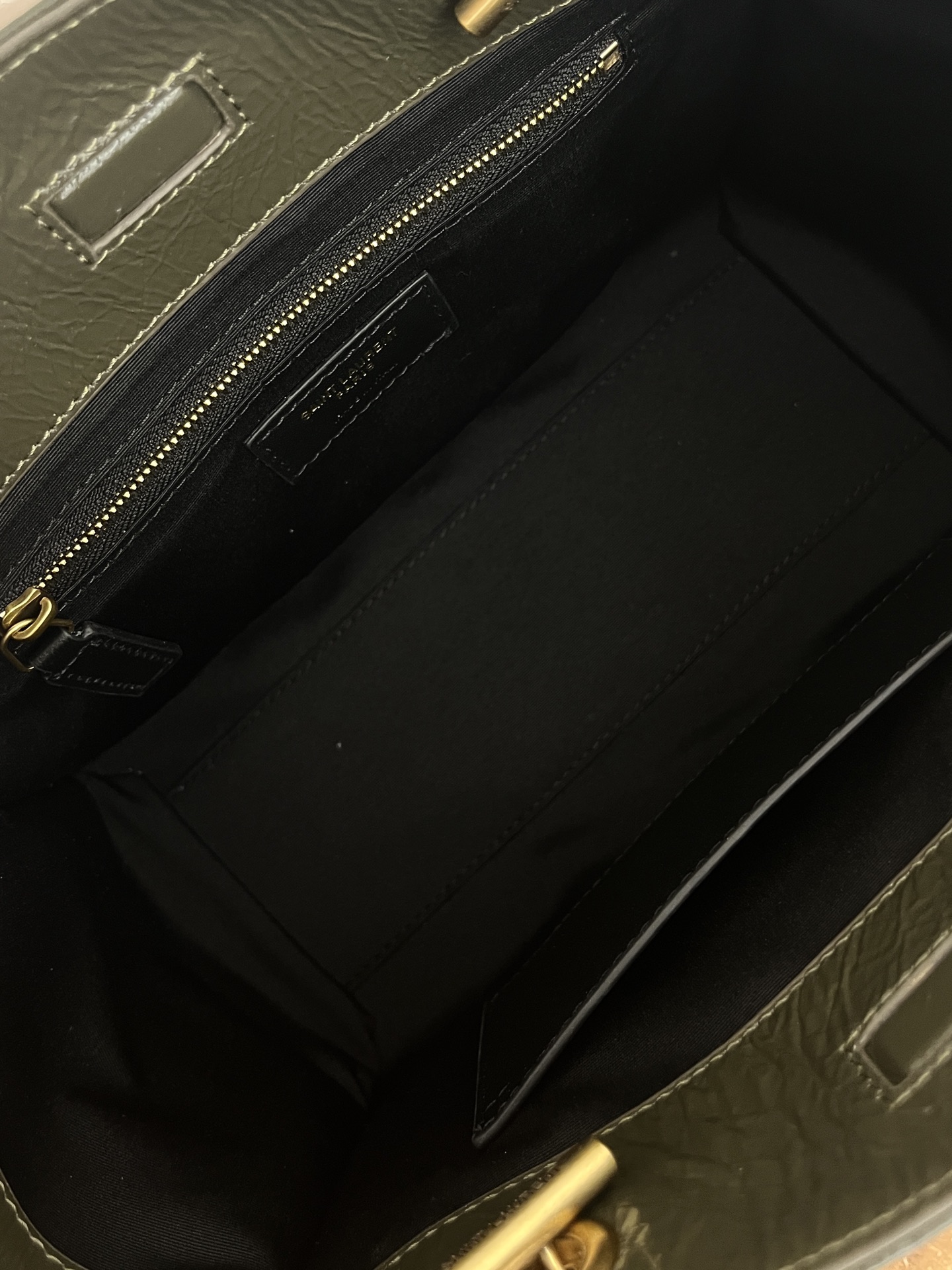 Saint Laurent Niki Shopping Bag Small Oiled and Waxed Cowhide Leather Green