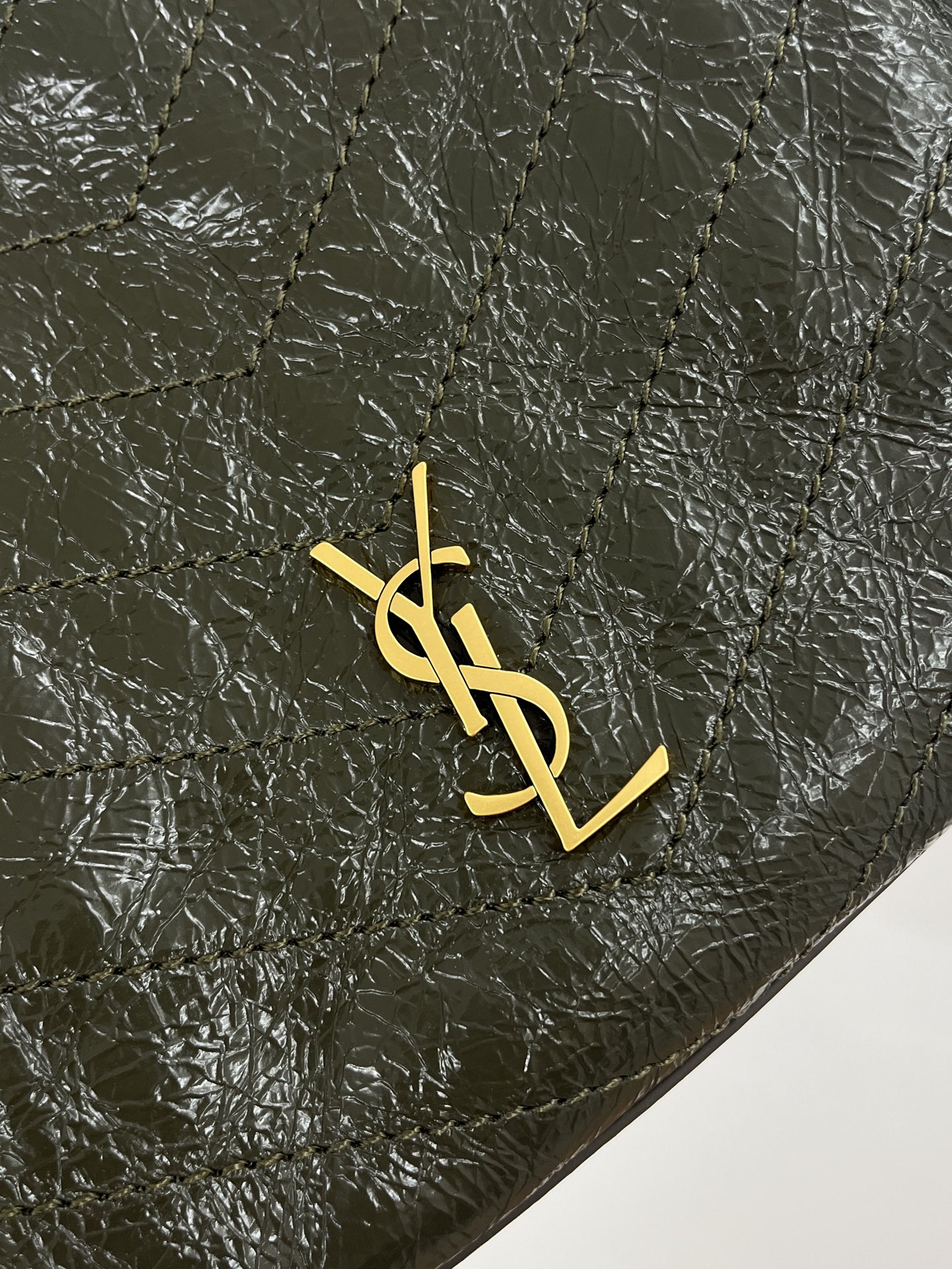Saint Laurent Niki Shopping Bag Small Oiled and Waxed Cowhide Leather Green