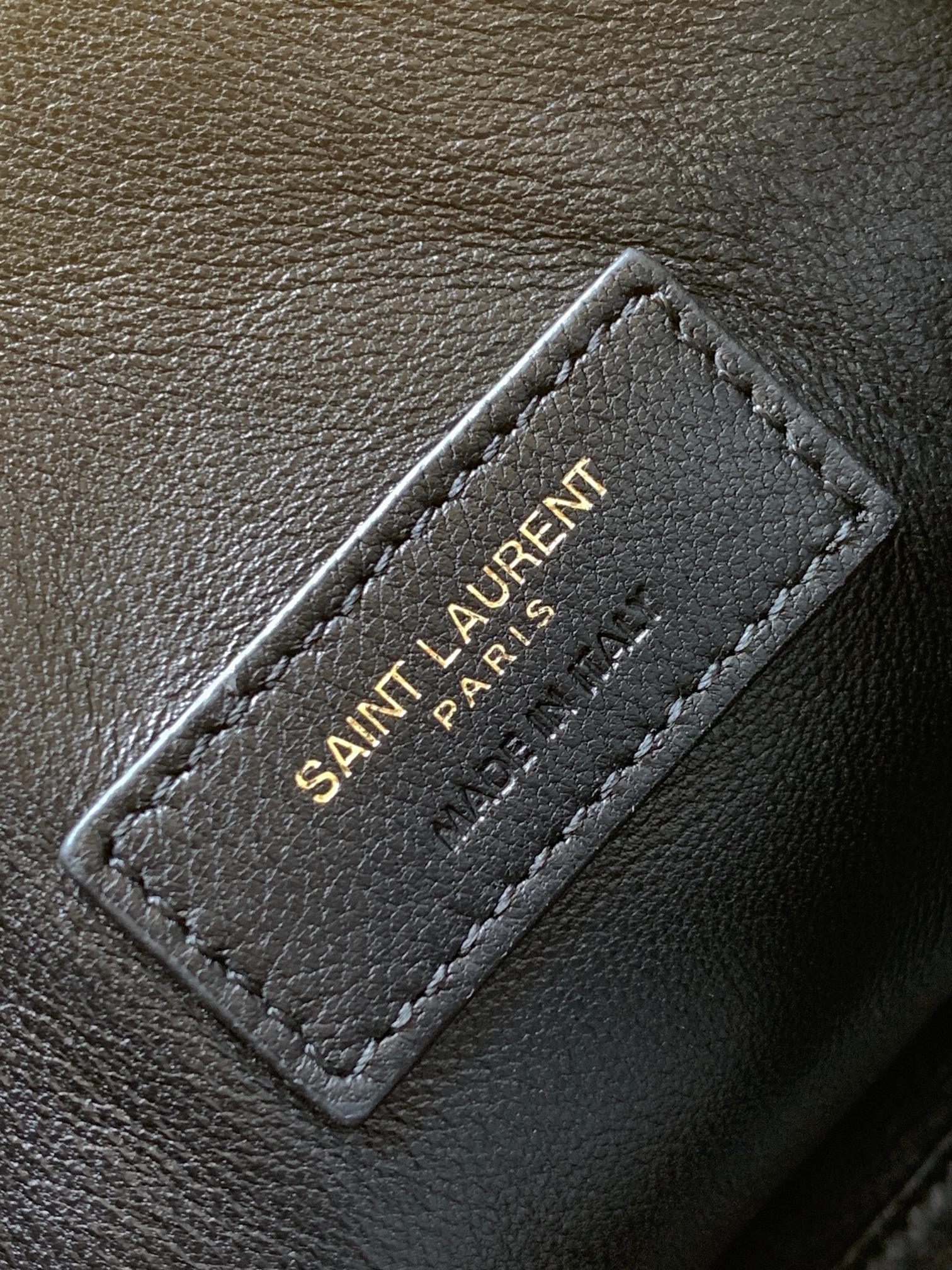 Saint Laurent Paris Mini Toy Shopping Bag in Crocodile Emobssed Leather Black