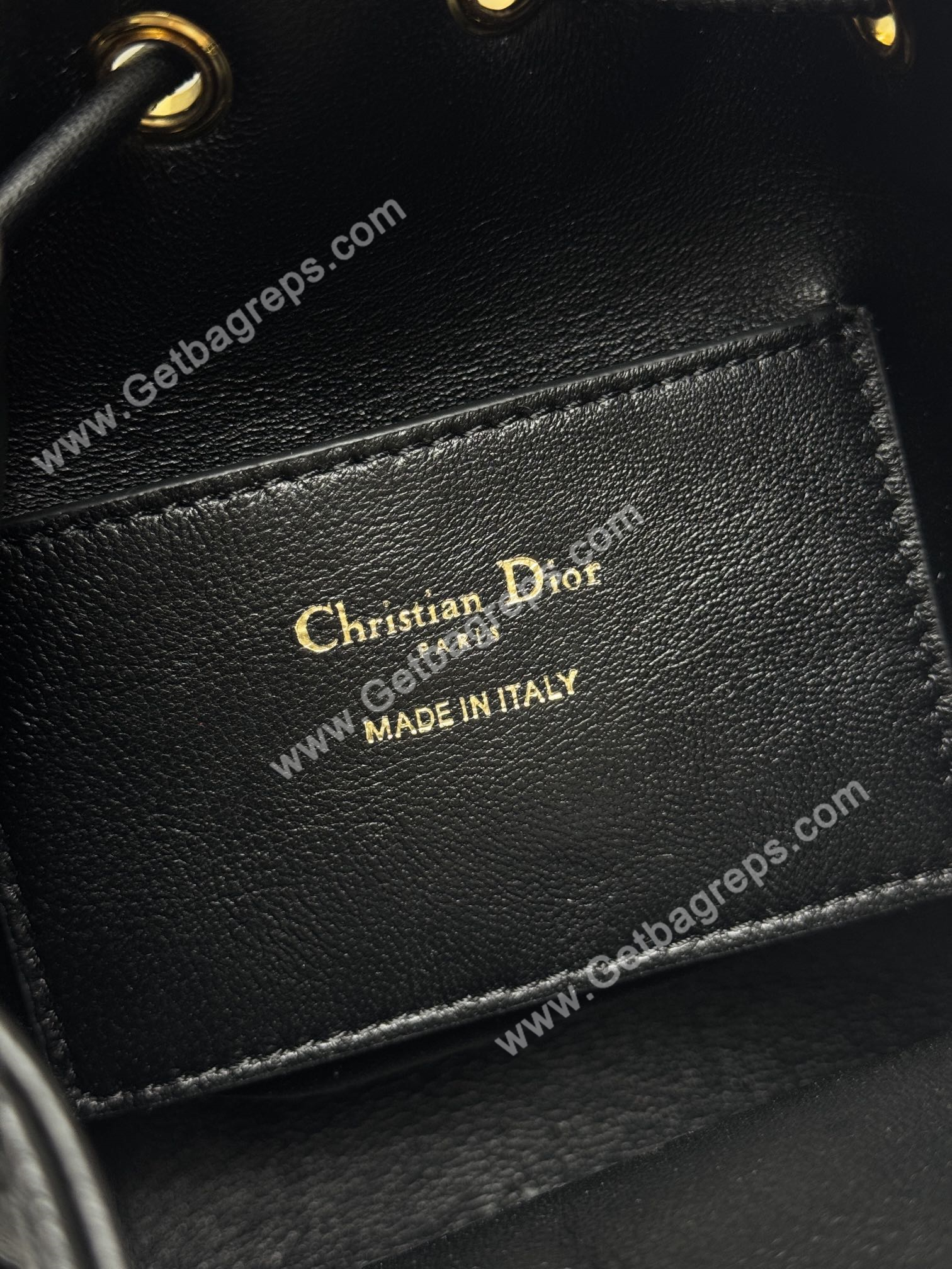 Small Dior Caro Bucket Bag Black