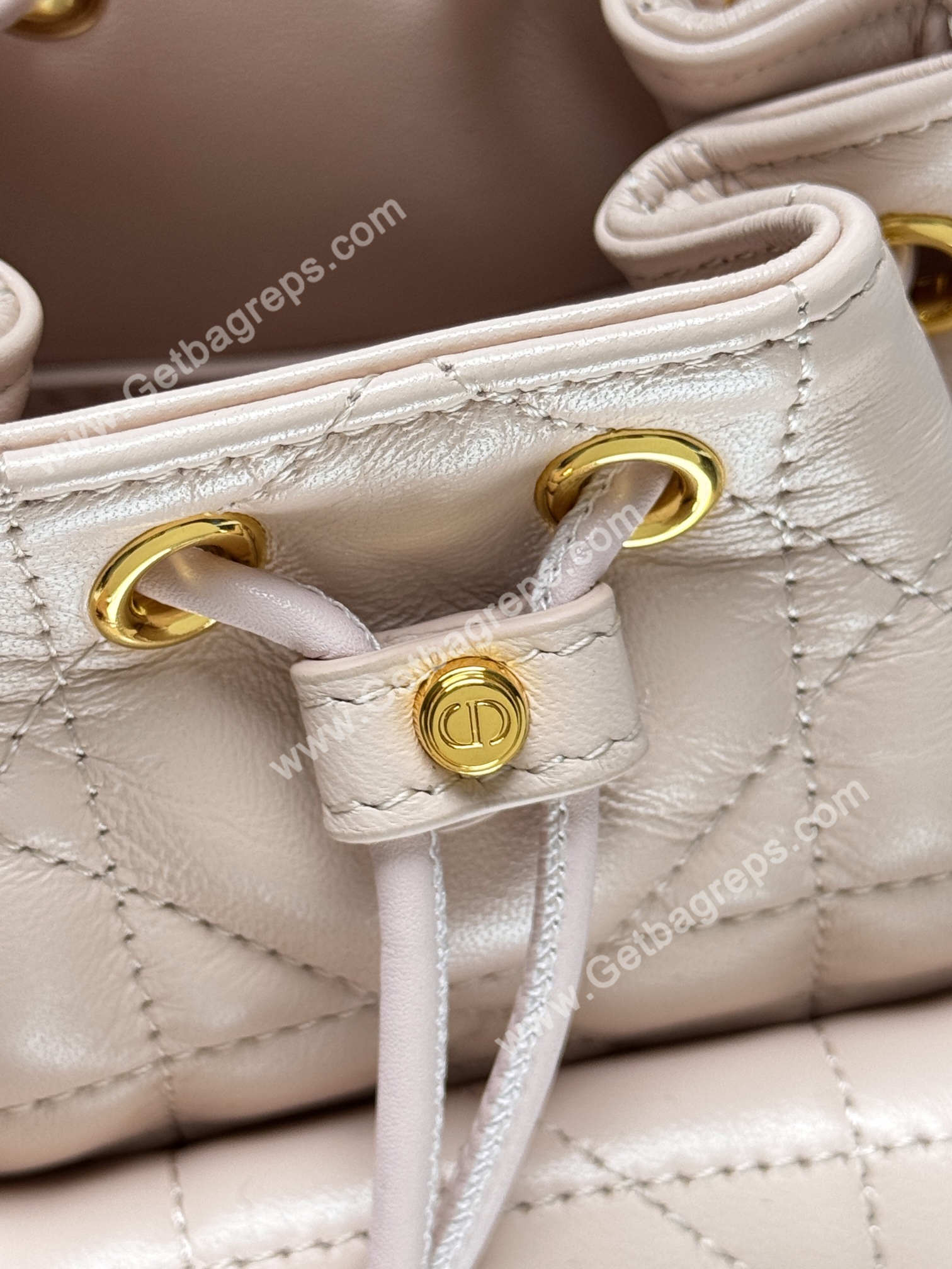 Small Dior Caro Bucket Bag Pink