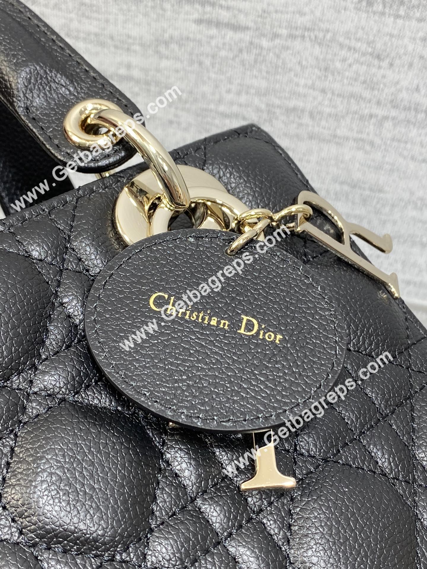Small Lady Dior Bag Black Cannage Grained Calfskin