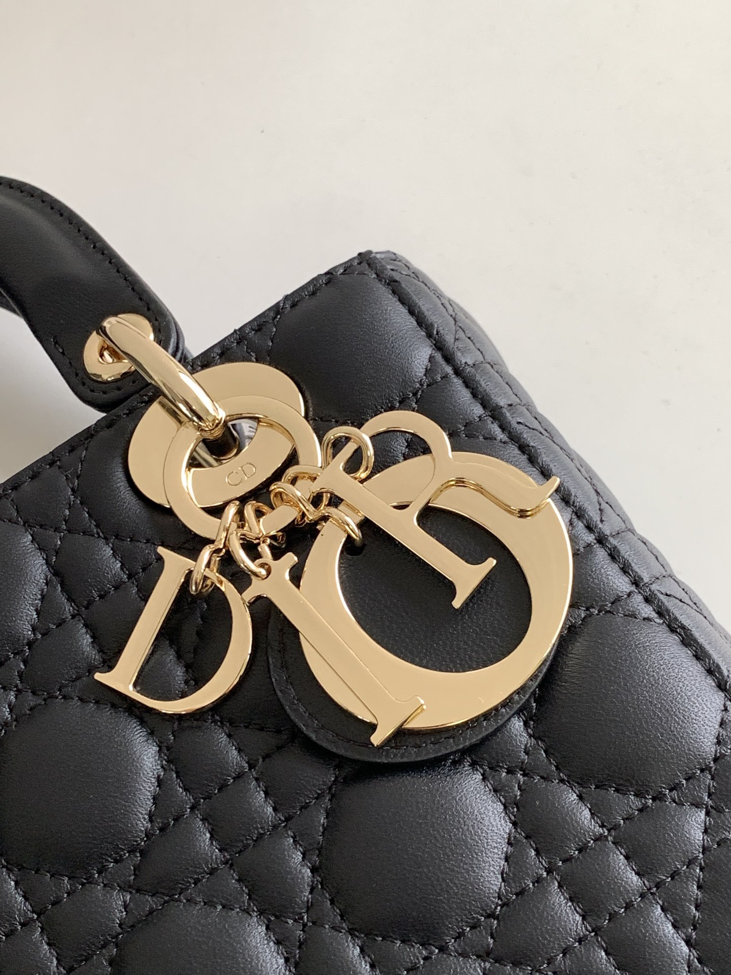 Small Lady Dior Bag Lambskin Black With Gold Hardware 20cm