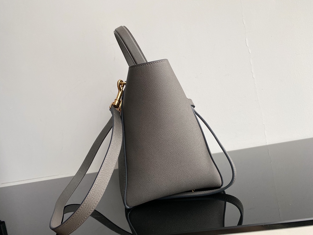 Top Copy Celine Nano Belt Bag In Grained Calfskin Gray 20cm