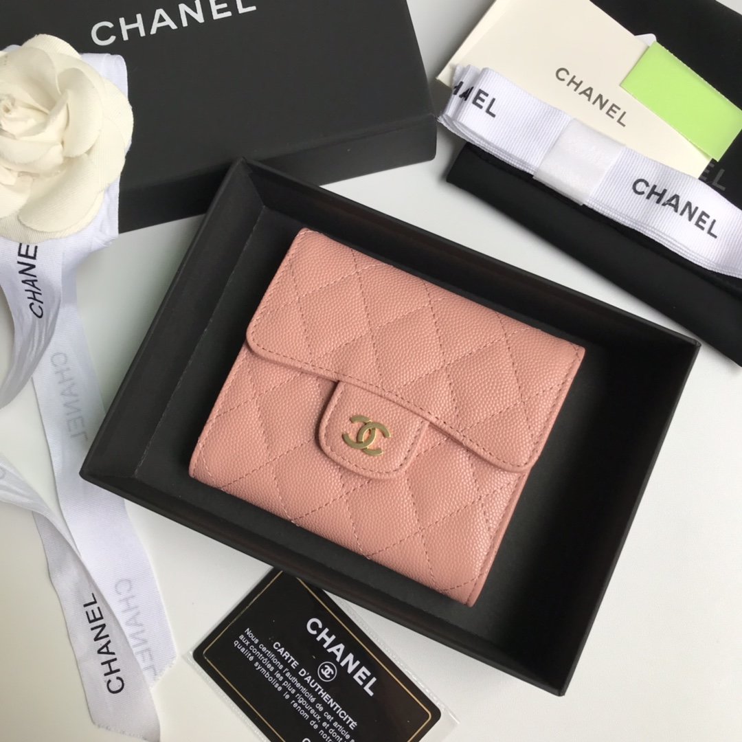 Top Quality Chaenl AP0230 Classic Small Flap Wallet Pink